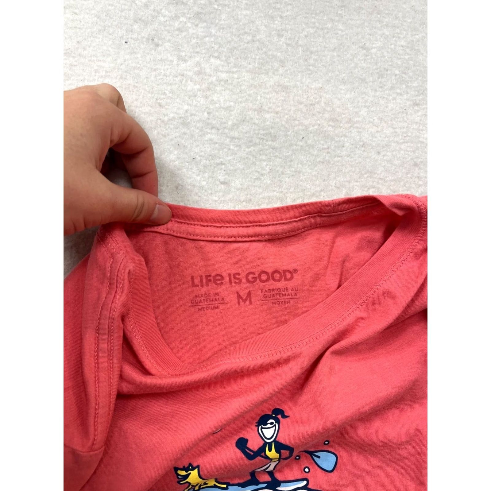 Life is Good Life is Good Red Graphic Tee M Womens S Short Sleeve Pullover 100% Cotton T-Shirt Casual Basic Spring Fall Mens/Womens Size M / US 6-8 / IT 42-44 - 4 Thumbnail
