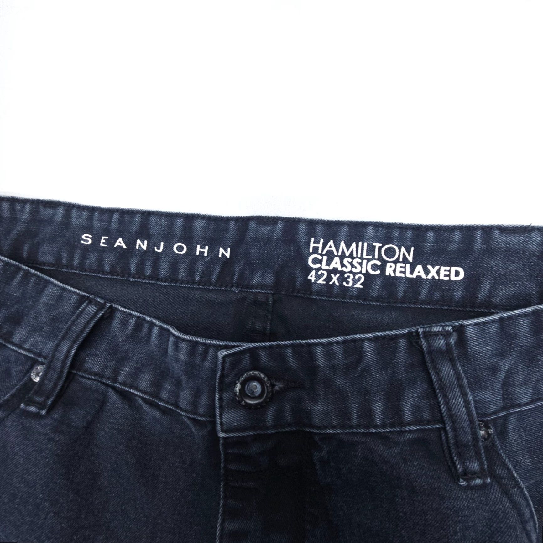Sean John Sean John Hamilton Classic Relaxed Jeans Mens 42 x 32 Black Denim 5-Pocket Straight尺/Comfort Size US 42 / EU 58 - 6 Thumbnail