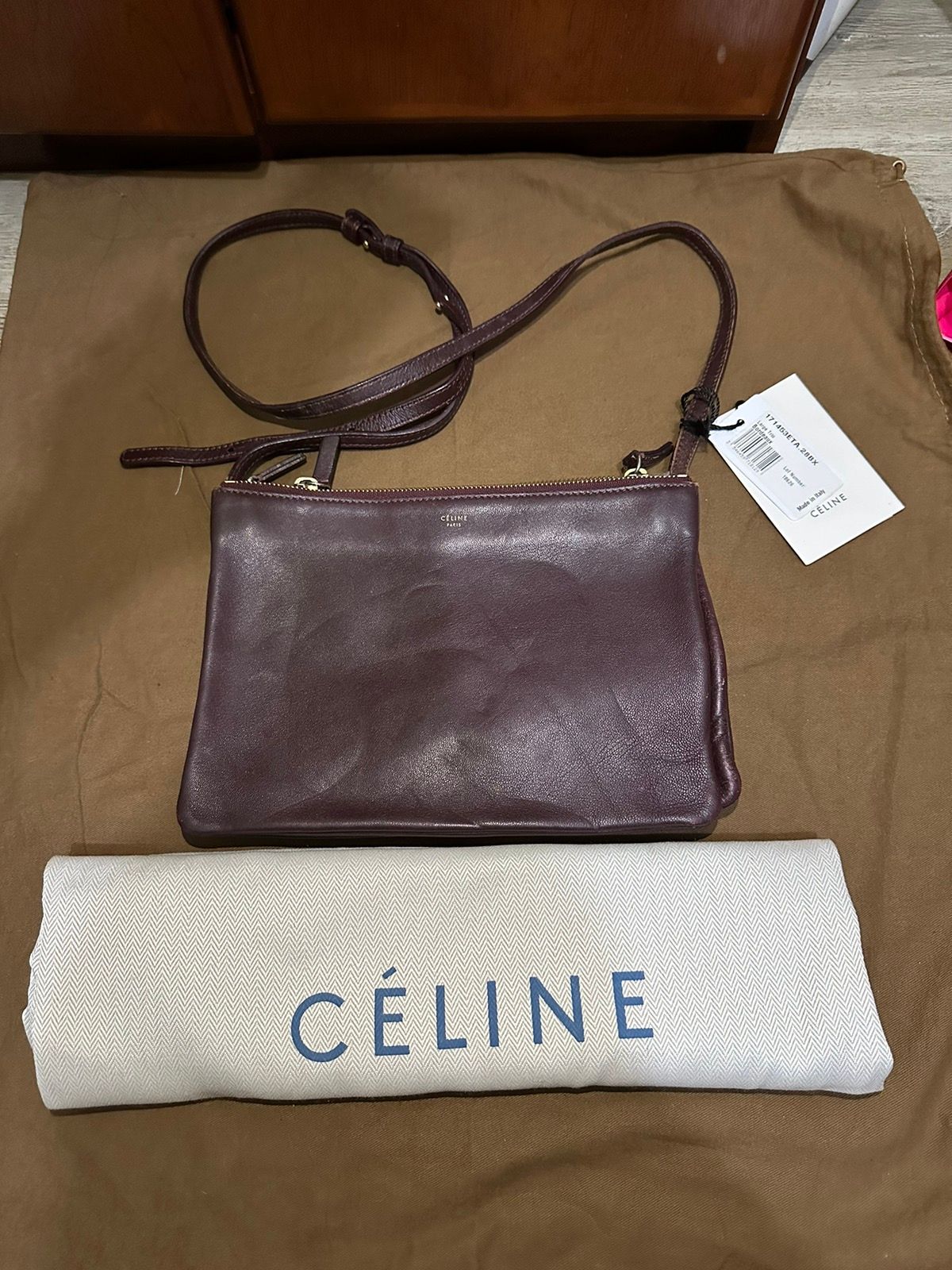 Celine Celine Trio Leather Crossbody Bag | Grailed