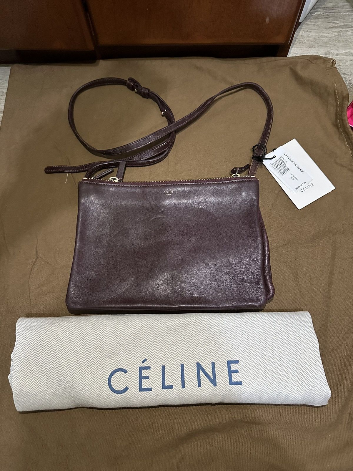 Celine Celine Trio Leather Crossbody Bag Grailed