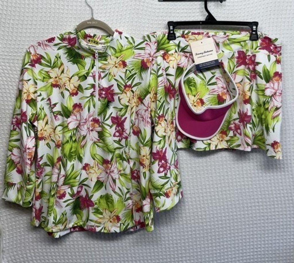 Tommy Bahama Tommy Bahama Everyday Active UPF 50+ Jacket/Skort/Visor XL Size 35" - 1 Thumbnail