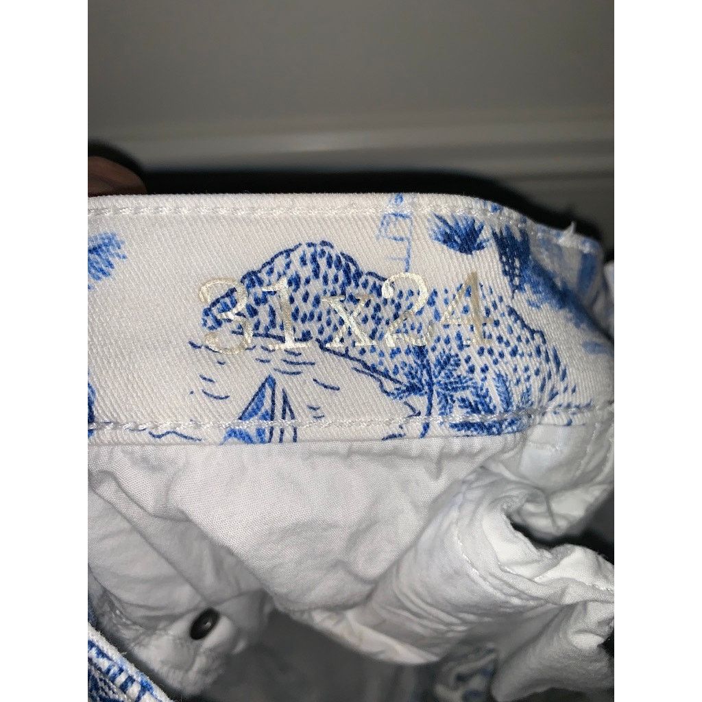 Tommy Bahama Tommy Bahama Women's Beach Hut Print Cropped Jeans 31x24 Size 31" - 4 Thumbnail