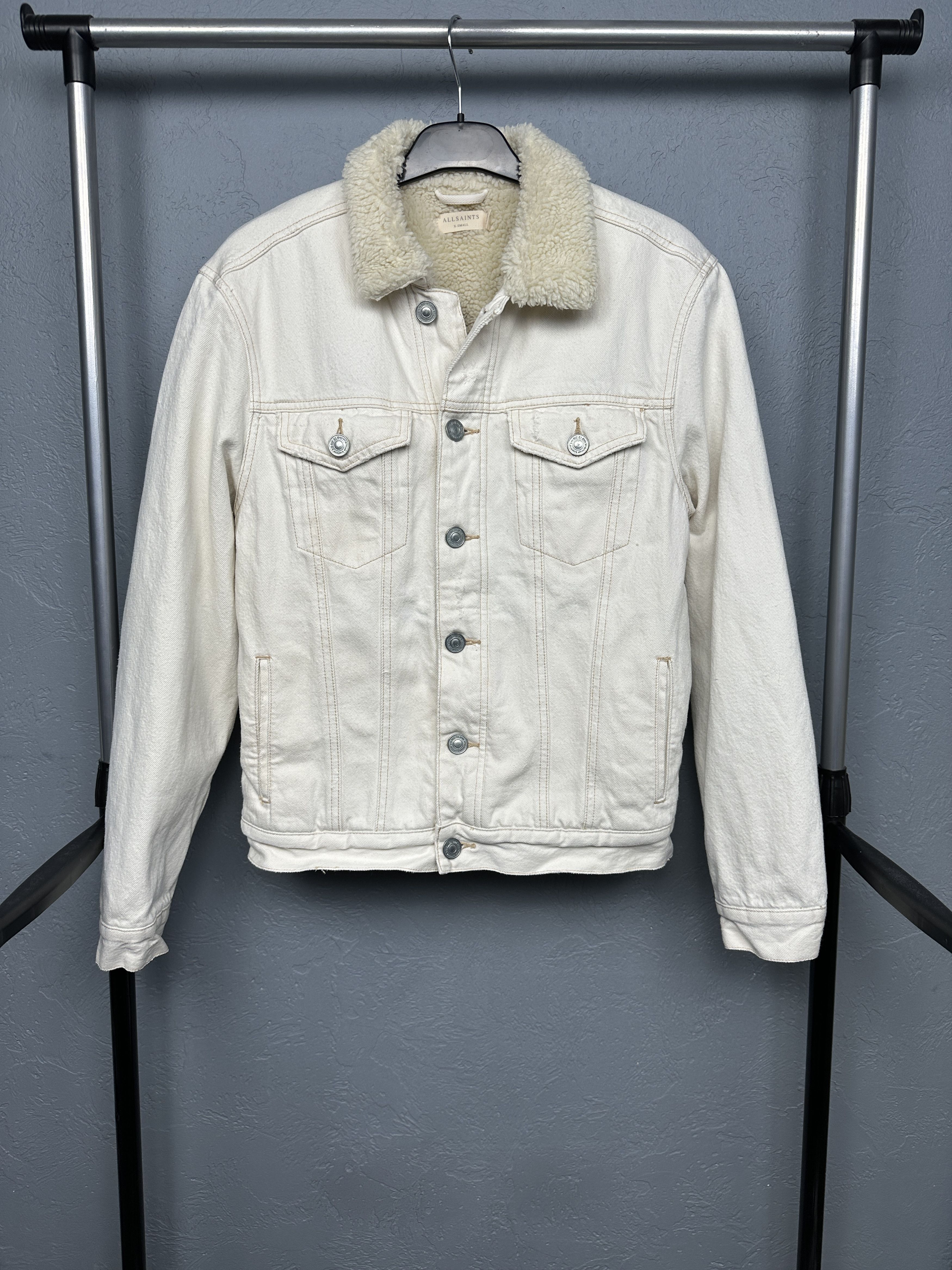 Allsaints Allsaints Elgin Mens Denim Sherpa Jacket Size US XS / EU 42 / 0 - 1 Thumbnail