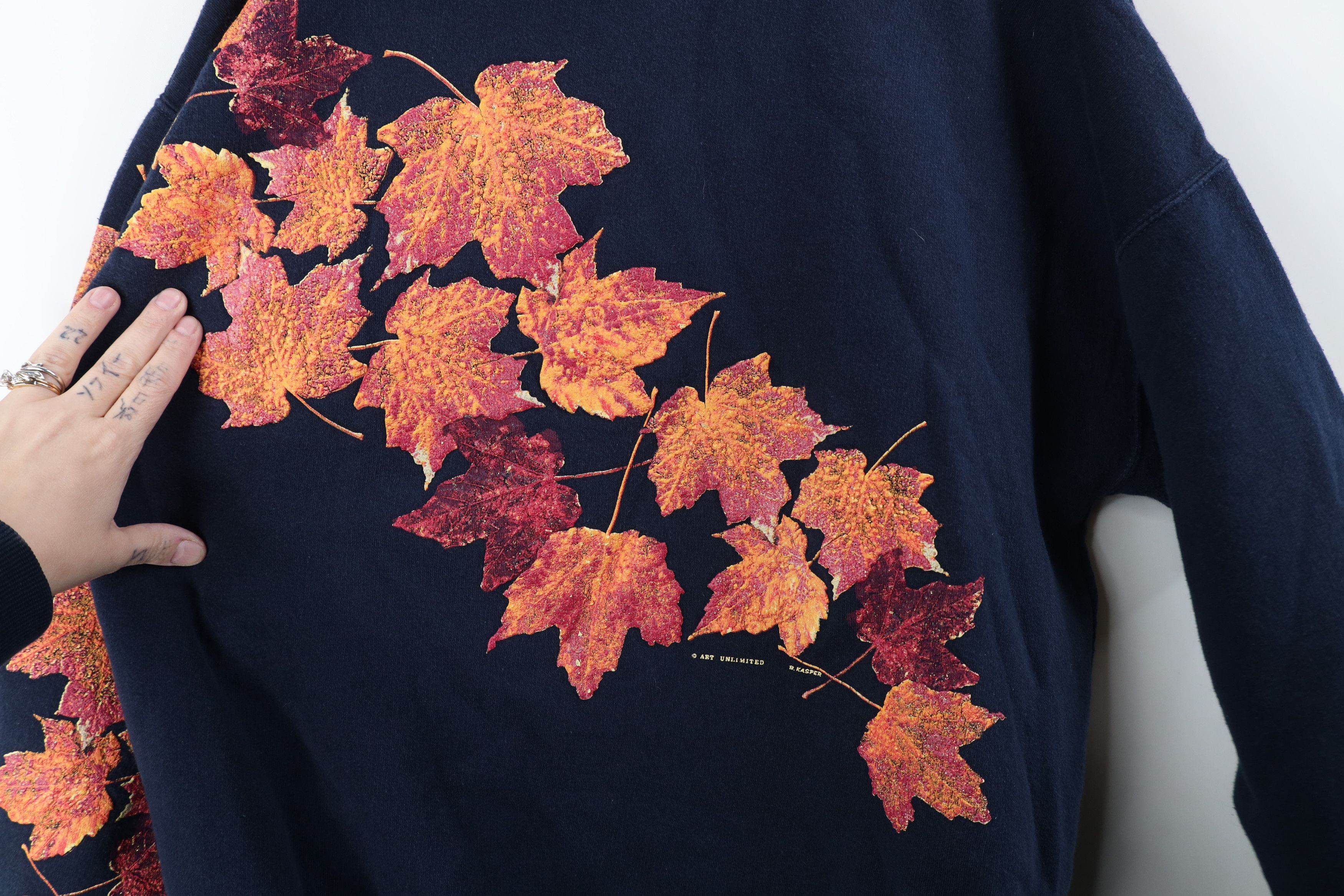 Vintage Vintage 90s Art Unlimited Print Turtleneck Sweatshirt USA Size L / US 10 / IT 46 - 4 Thumbnail