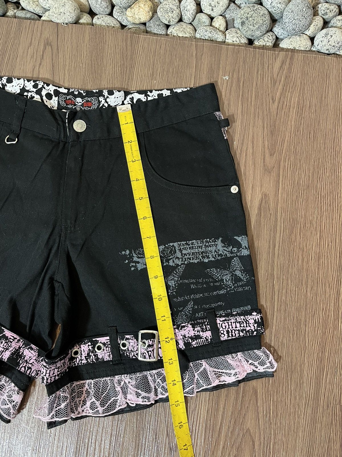 Beauty Beast × Japanese Brand × Seditionaries Mad Punks poem pink strap brocade Y2K short pant Size 31" - 14 Thumbnail