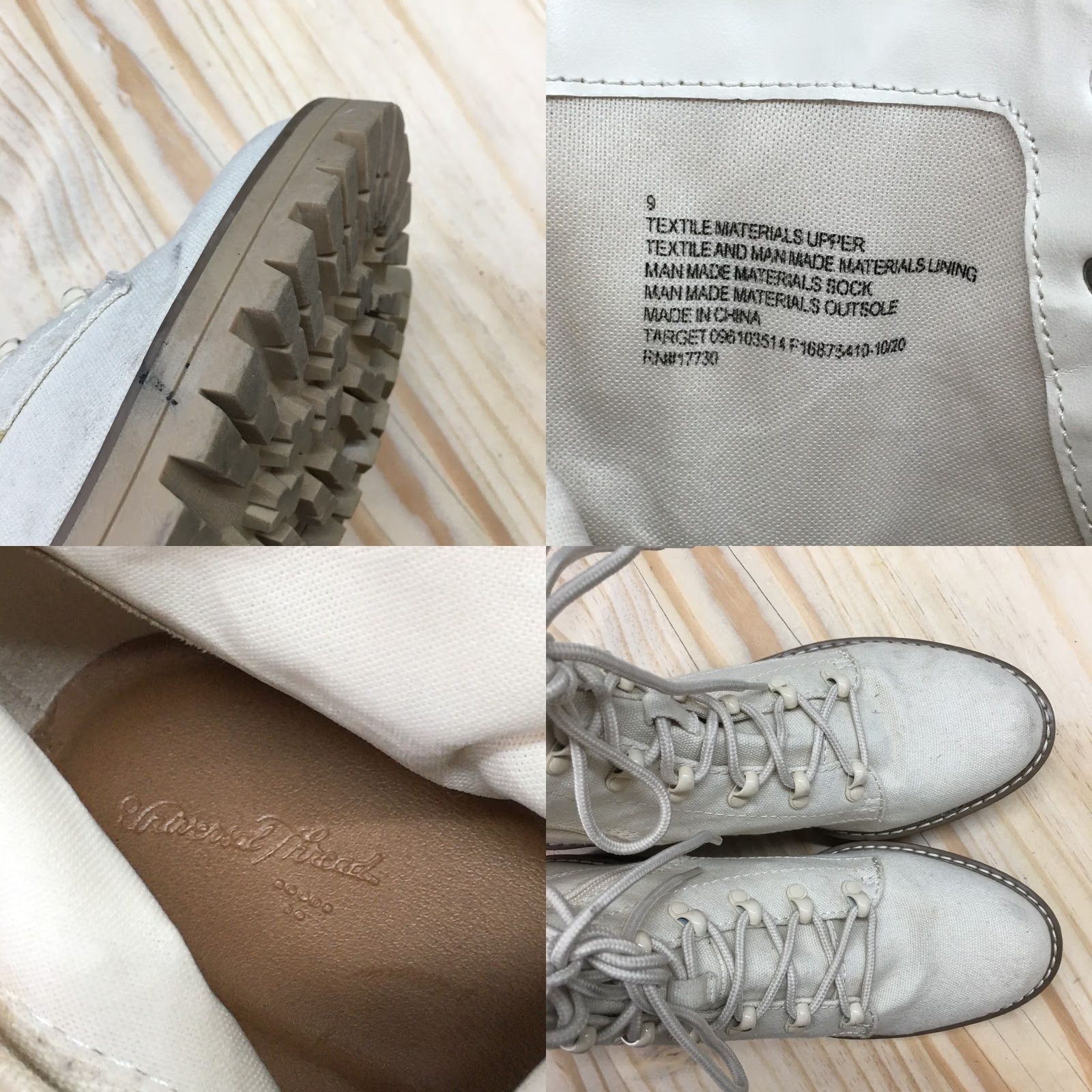 Vintage Universal Thread Boots Womens 9 Parker Lace Up Zip Ankle Bootie Cream Fabric Bootie Size US 9 / IT 39 - 10 Thumbnail