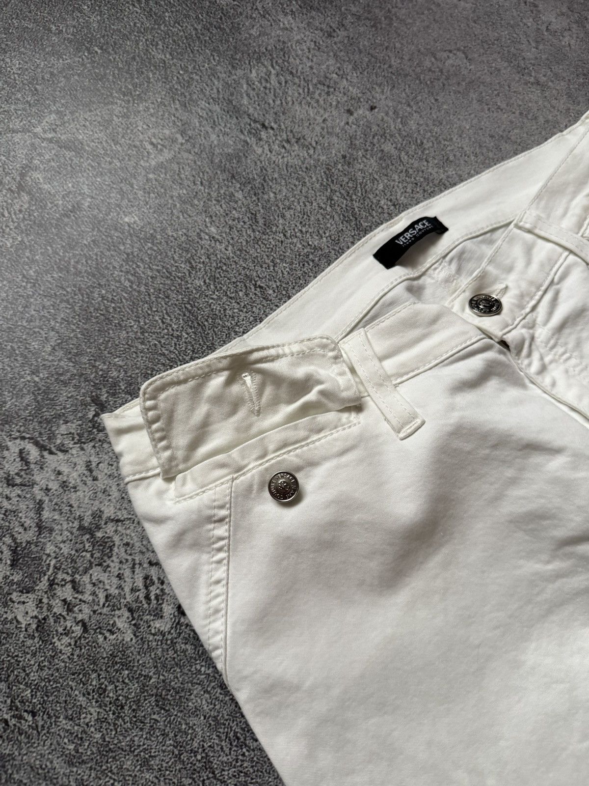 Versace × Versace Jeans Couture × Vintage Versace Jean couture 36 white pant trouser Jean chino flared Size 25" / US 0 / IT 36 - 16 Thumbnail