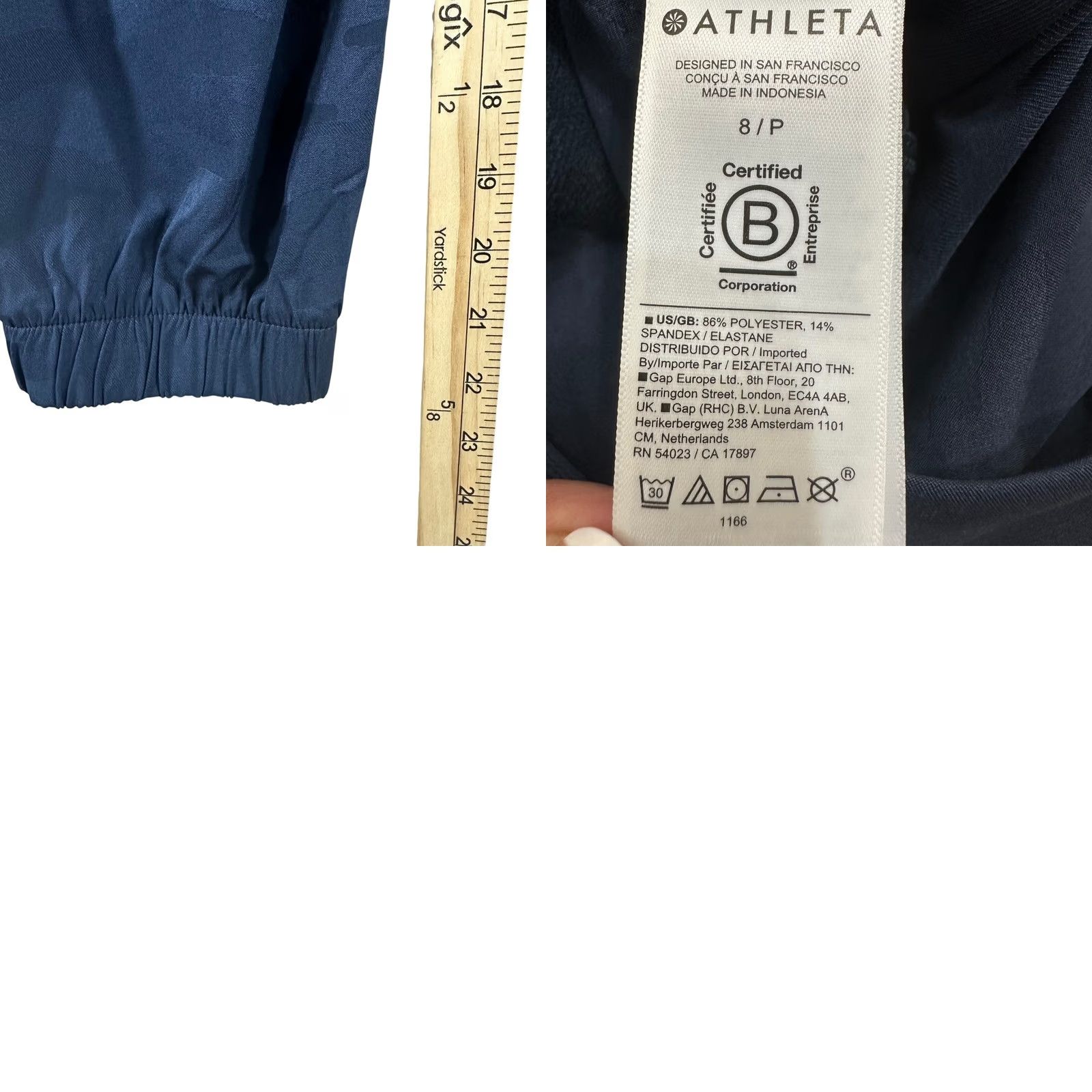 Athleta Athleta Womens Navy Blue Camo Joggers Size 8P Petite Zip Pockets Activewear Pant Size 30" / US 8 / IT 44 - 8 Thumbnail