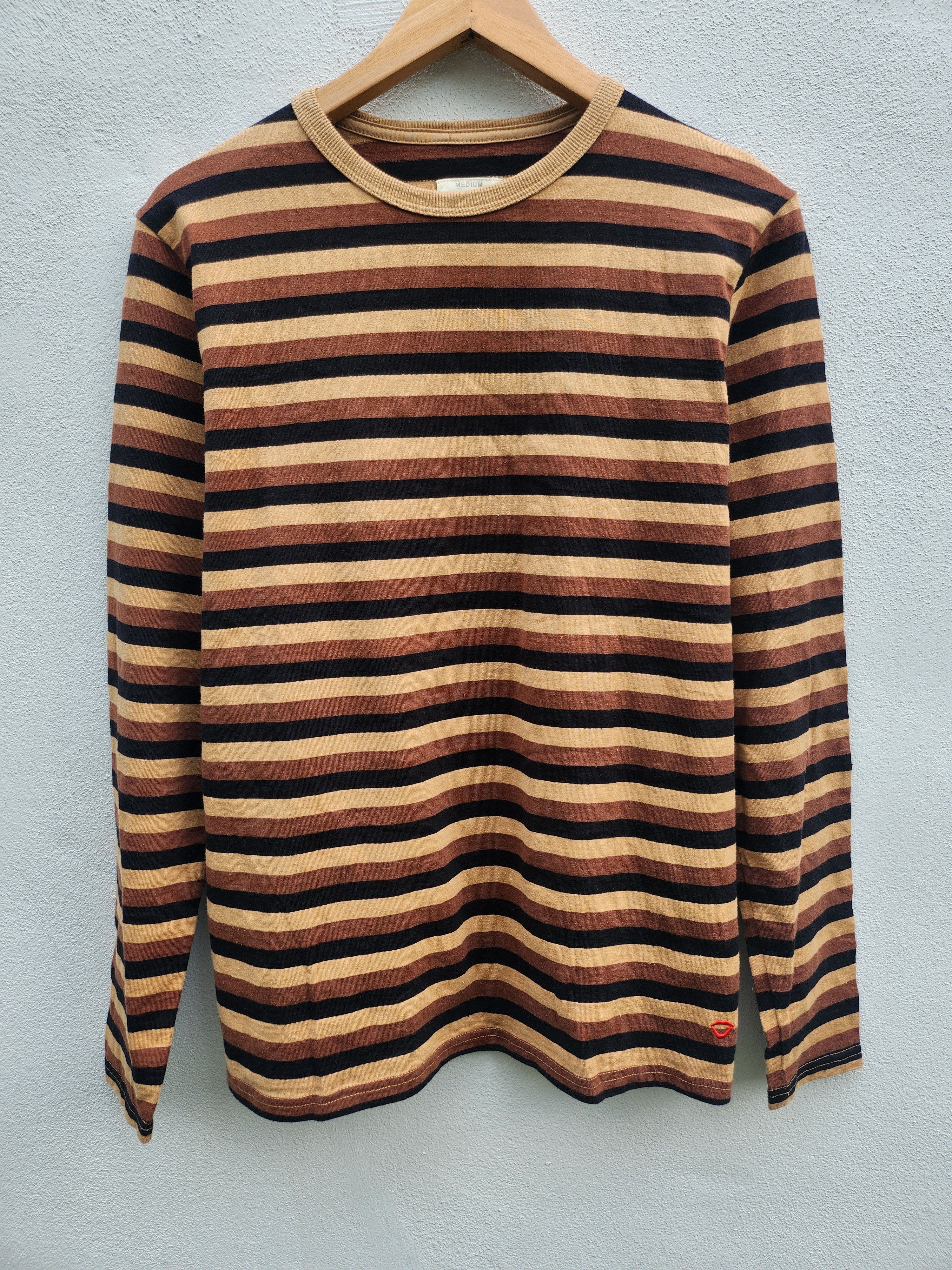 Beams Plus 💥Beam+ Border Bum Hemp Cotton ClothesStriped LS Tshirt Size US M / EU 48-50 / 2 - 3 Thumbnail