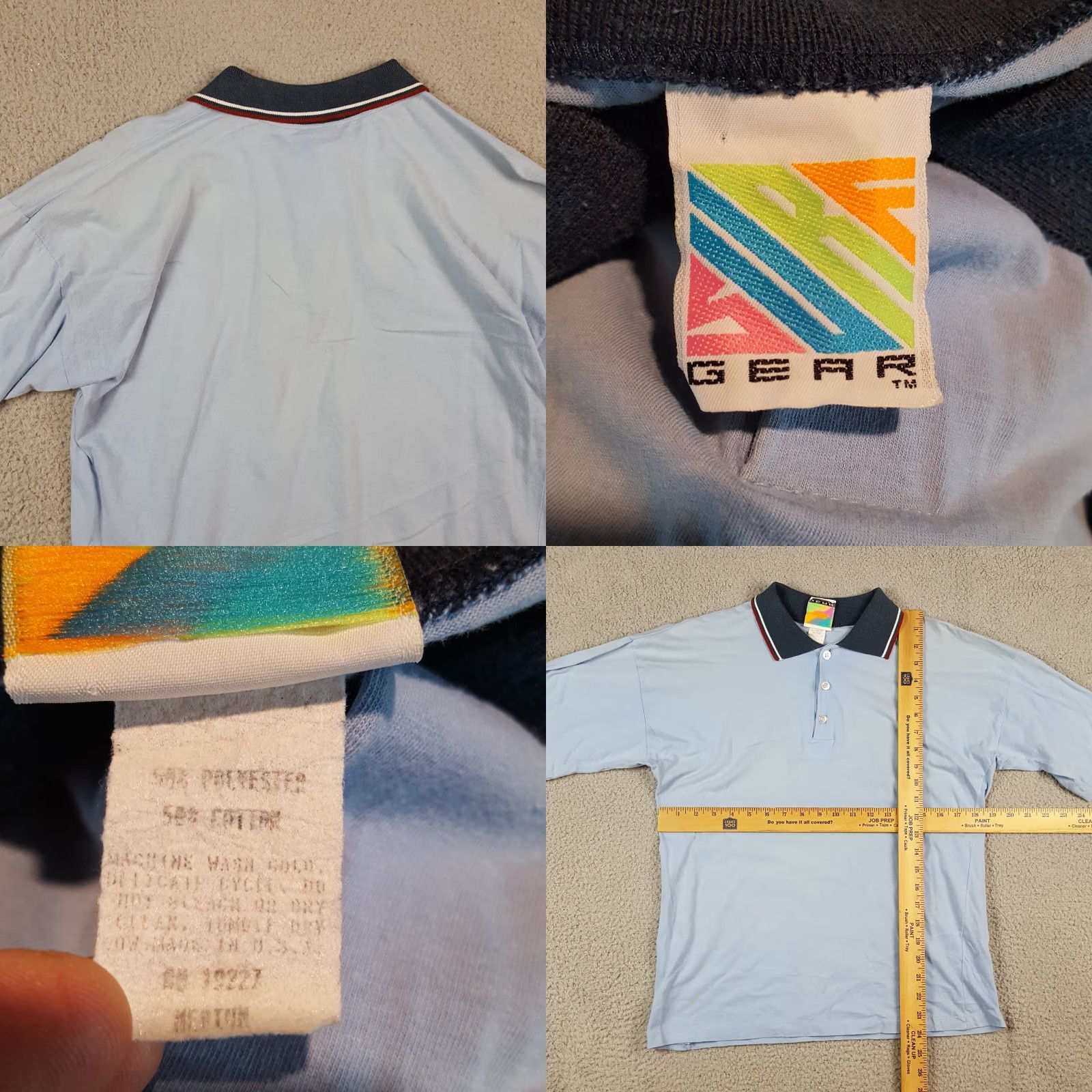 Vintage Vintage 90s Surf Preppy Polo Shirt Men's Small Short Sleeve Blue Cotton Casual Skater Grunge Size US S / EU 44-46 / 1 - 8 Thumbnail