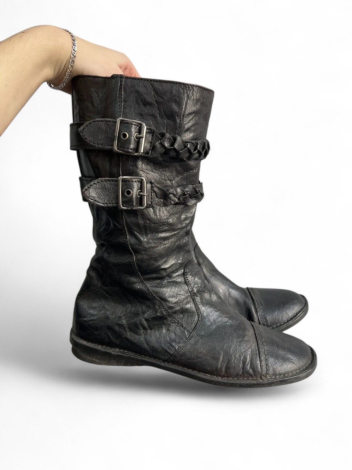 Hedi Slimane Rare boxing 14th addiction style leather moto boots hype Size US 8 / EU 41 - 1 Thumbnail