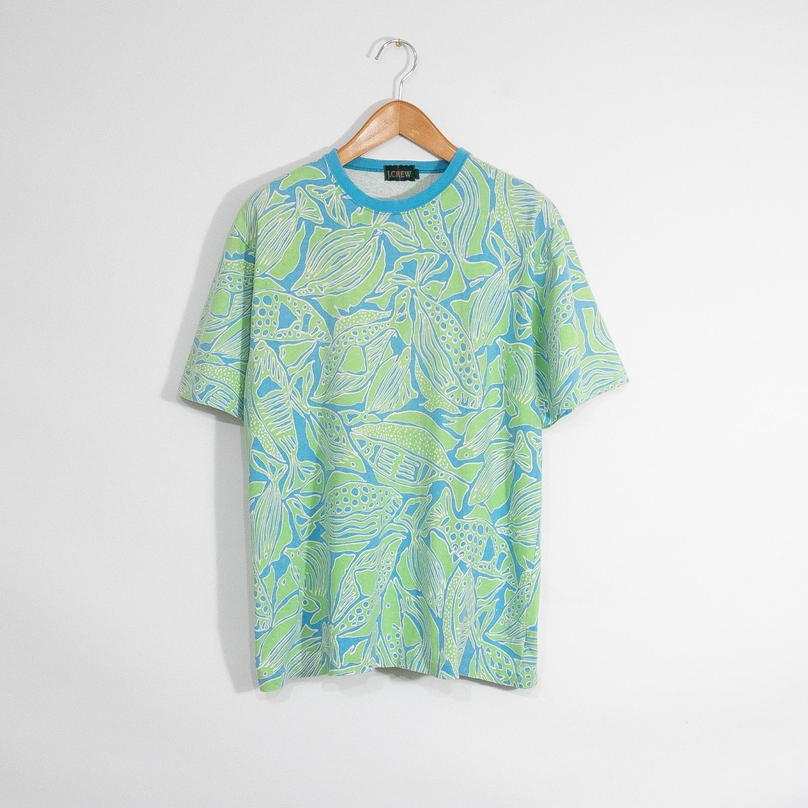 J.Crew Vintage 90s J.Crew Fish Floral Print Tee L - Single Stitch Size US L / EU 52-54 / 3 - 1 Thumbnail