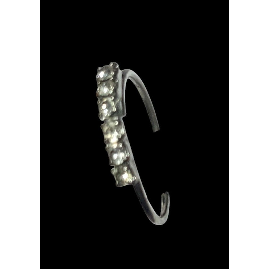 Other Simple Elegant Rhinestone Line Silver Tone Ring Size 8 1/4 Size ONE SIZE - 11 Thumbnail