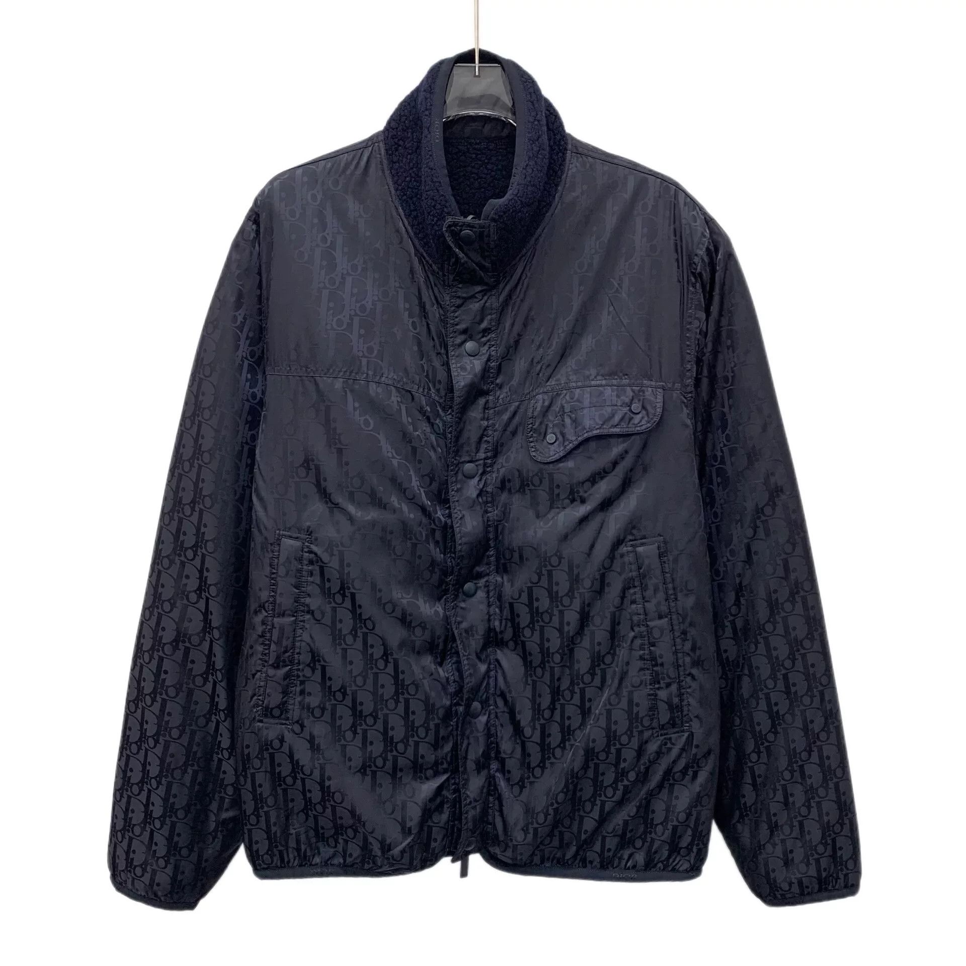 Dior navy blue dior logo wool jacket Size US S / EU 44-46 / 1 - 1 Thumbnail