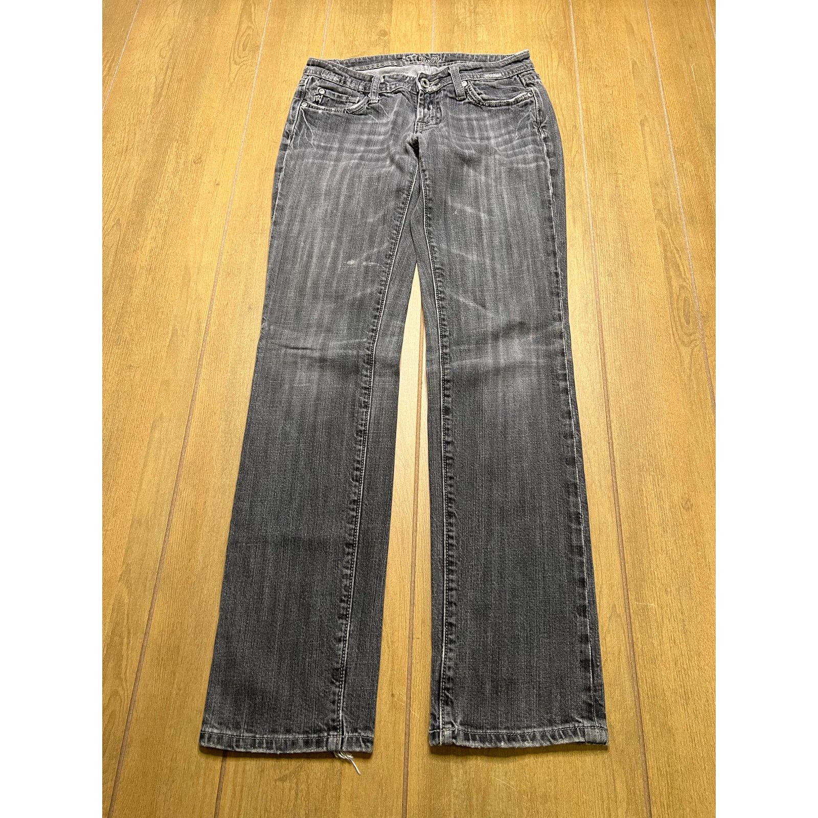 Miss Me MISS ME SKINNY GRAY JEANS RHINESTONE SZ 28 Y2K LOW RISE Size 28" / US 6 / IT 42 - 2 Thumbnail