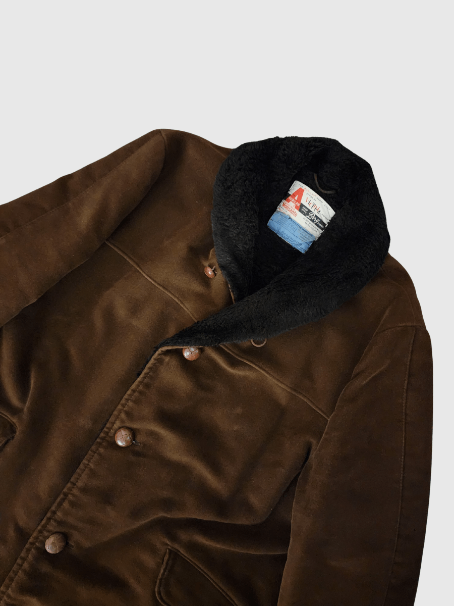 Vintage 50s-60s Victoria Leather Jacket Co. Seville Suede Warm Coat Size US M / EU 48-50 / 2 - 4 Thumbnail