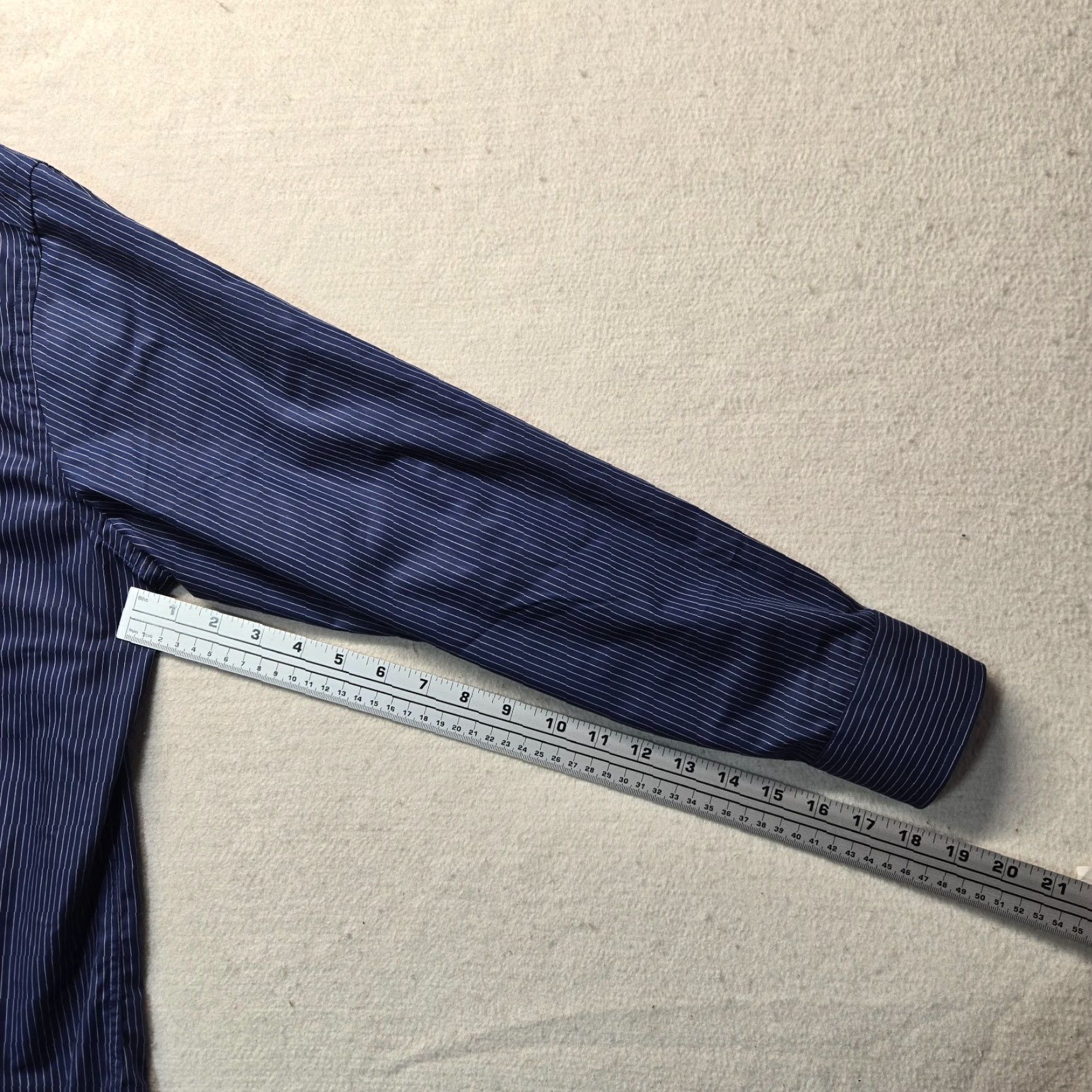 Vintage Saddlebred Shirt Men 16 Slim Fit Blue Striped Button-Up Long Sleeve Size US L / EU 52-54 / 3 - 6 Thumbnail