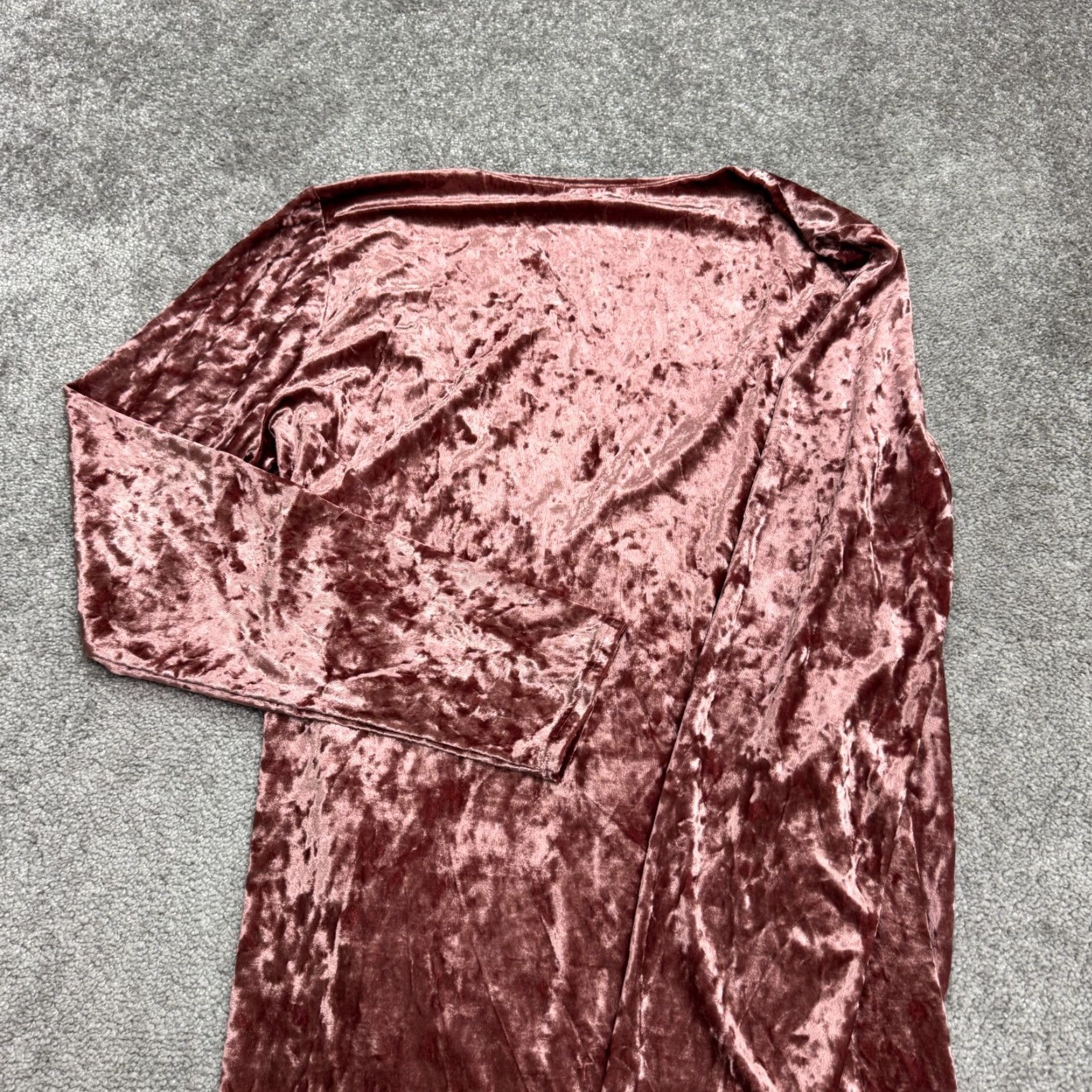 Velvet Womens Velvet Ruched Wrapped Midi Dress 3XL Pink Mauve Long Sleeve Party Dress Size XXL / US 16-18 / IT 52-54 - 4 Thumbnail