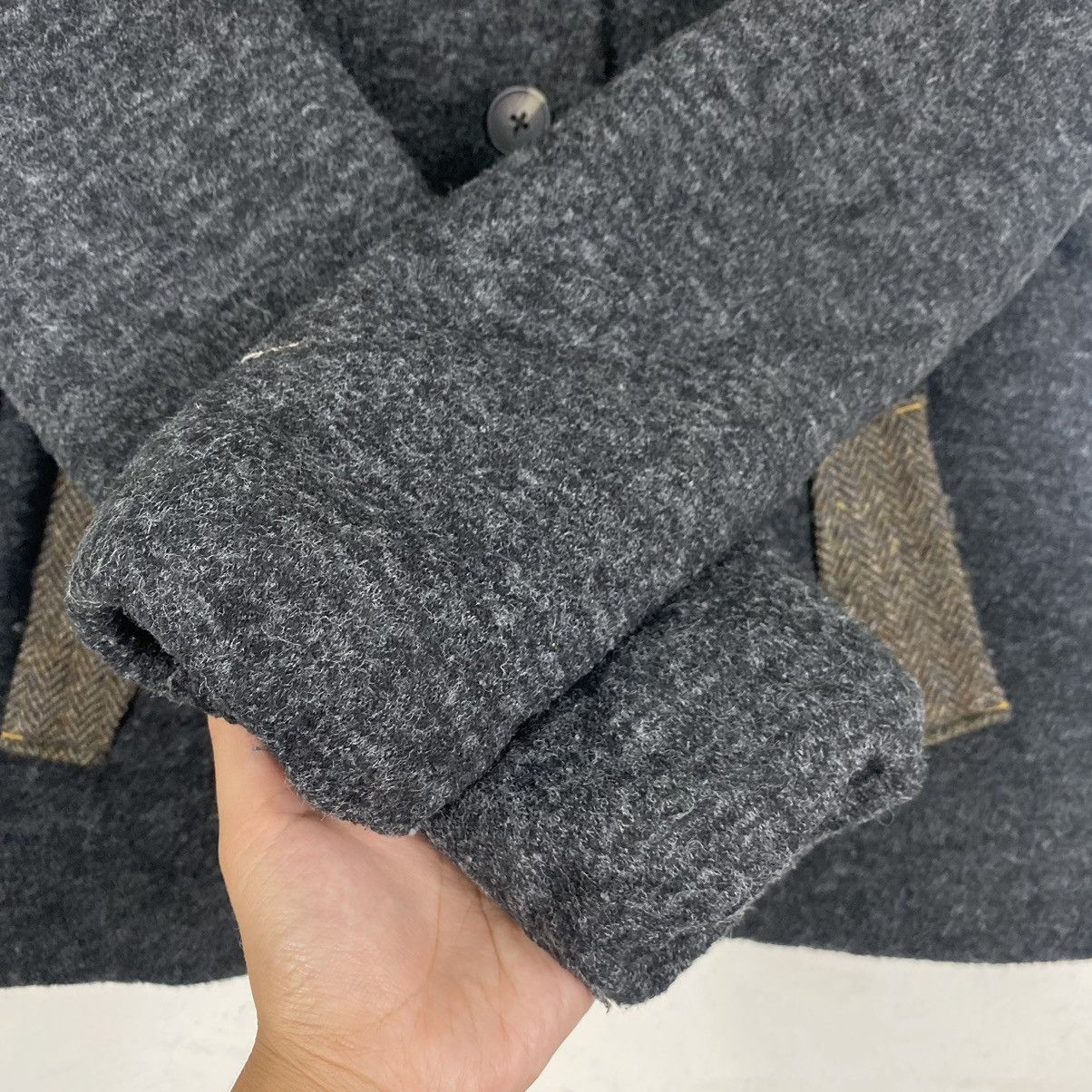 Harris Tweed × Japanese Brand Harris Tweed X Natural Paleete shawl collar wool jacket Size L / US 10 / IT 46 - 8 Thumbnail