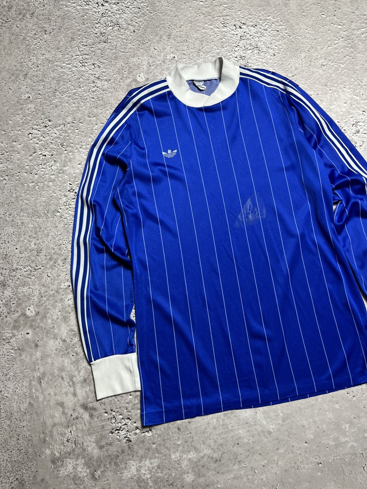 Adidas × Vintage Vntg Adidas Ventex Jersey Made in Tunisia Blue Striped Shirt Size US L / EU 52-54 / 3 - 3 Thumbnail