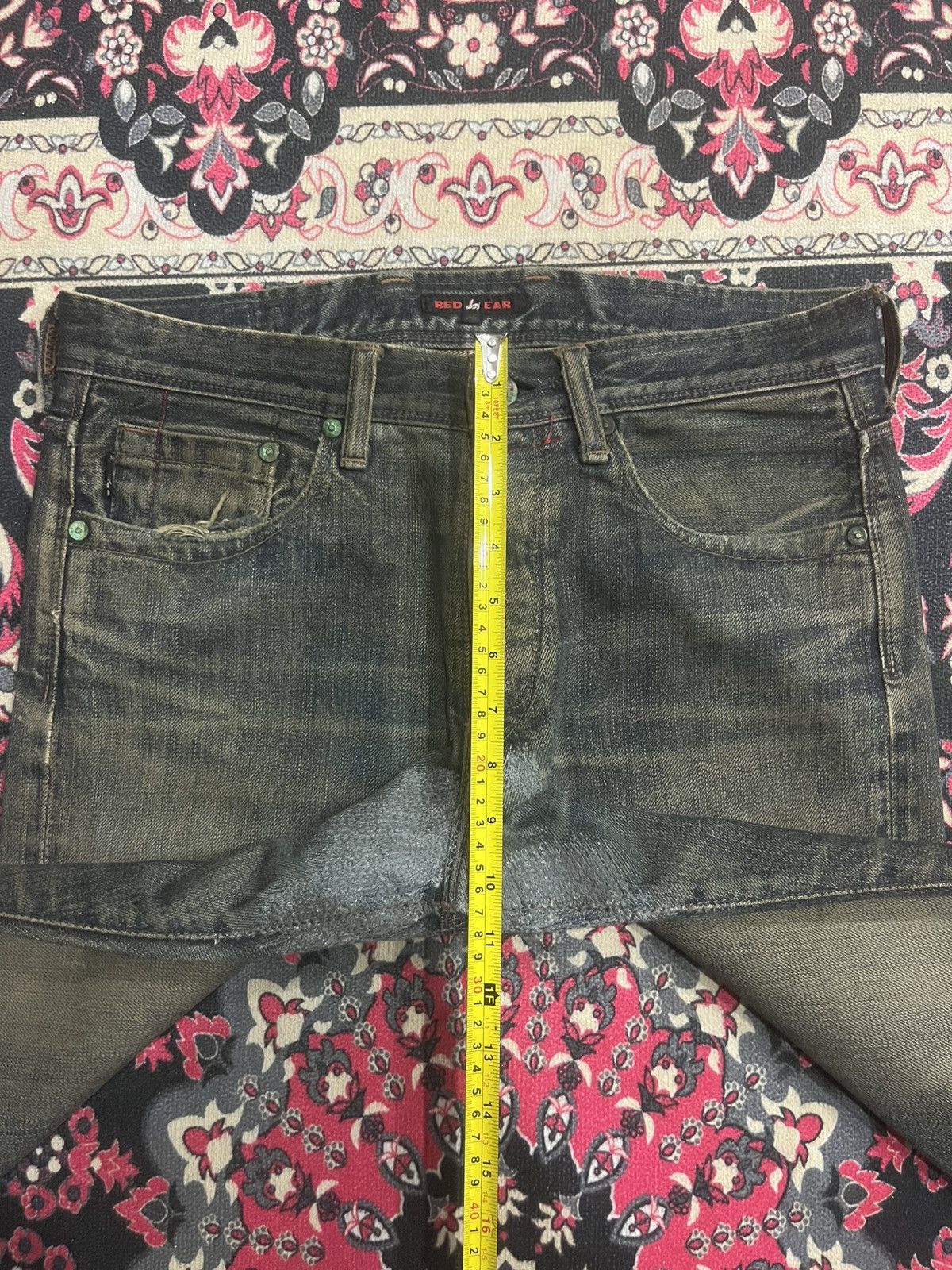 Paul Smith Red Ear Vintage Paul Smith Red Ear Mud Whisker Washed Selvedge Jeans Size US 29 - 18 Thumbnail