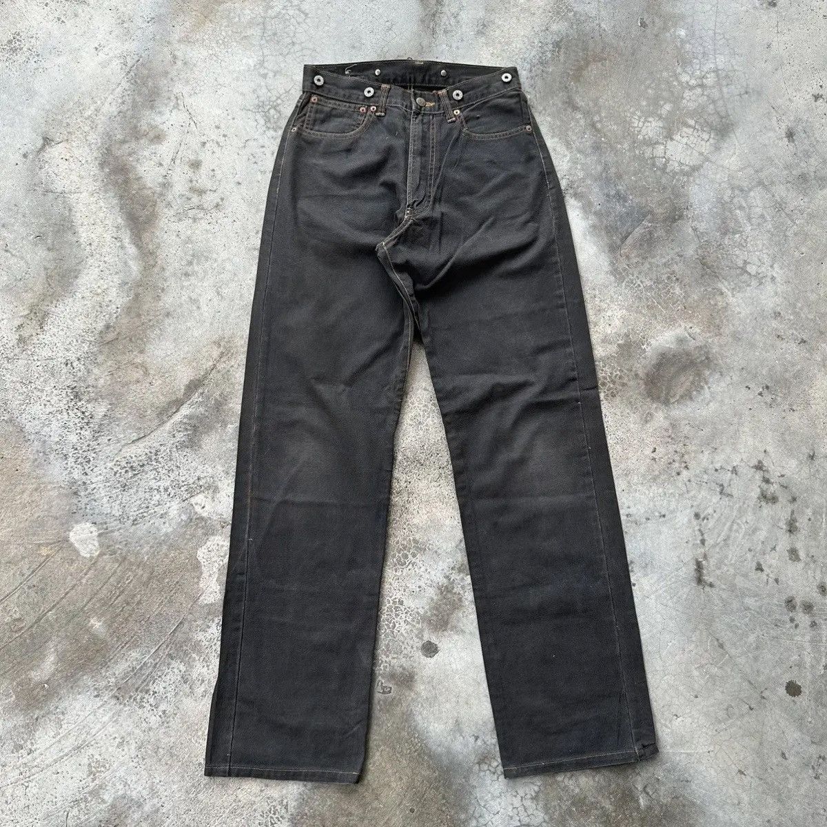 Ben Davis SICKSS💥💥80’s Vintage BEN DAVIS Suspenders Cinch Back Denim Size US 27 - 2 Thumbnail