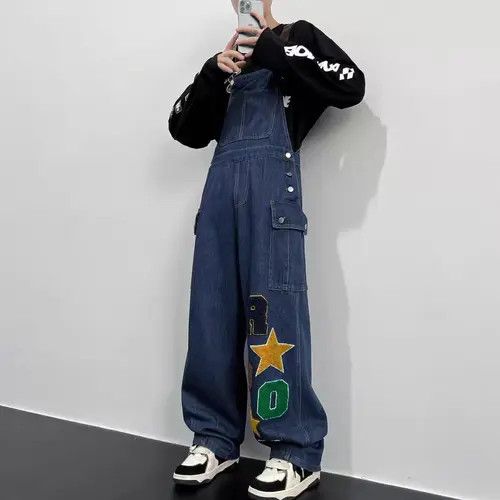 VIBE Retro design embroidered workwear denim overalls Size US 32 / EU 48 - 3 Thumbnail