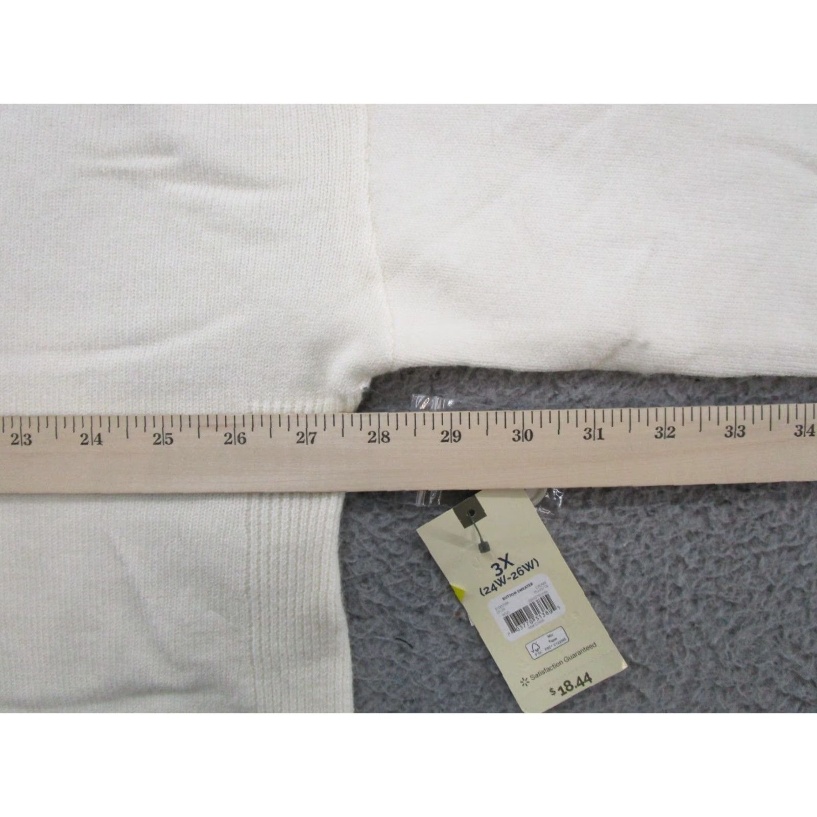 Vintage Terra & Sky Women's Ivory Button Sweater Soft Knit Pullover Plus Size 3X NEW Size XXL / US 16-18 / IT 52-54 - 6 Thumbnail