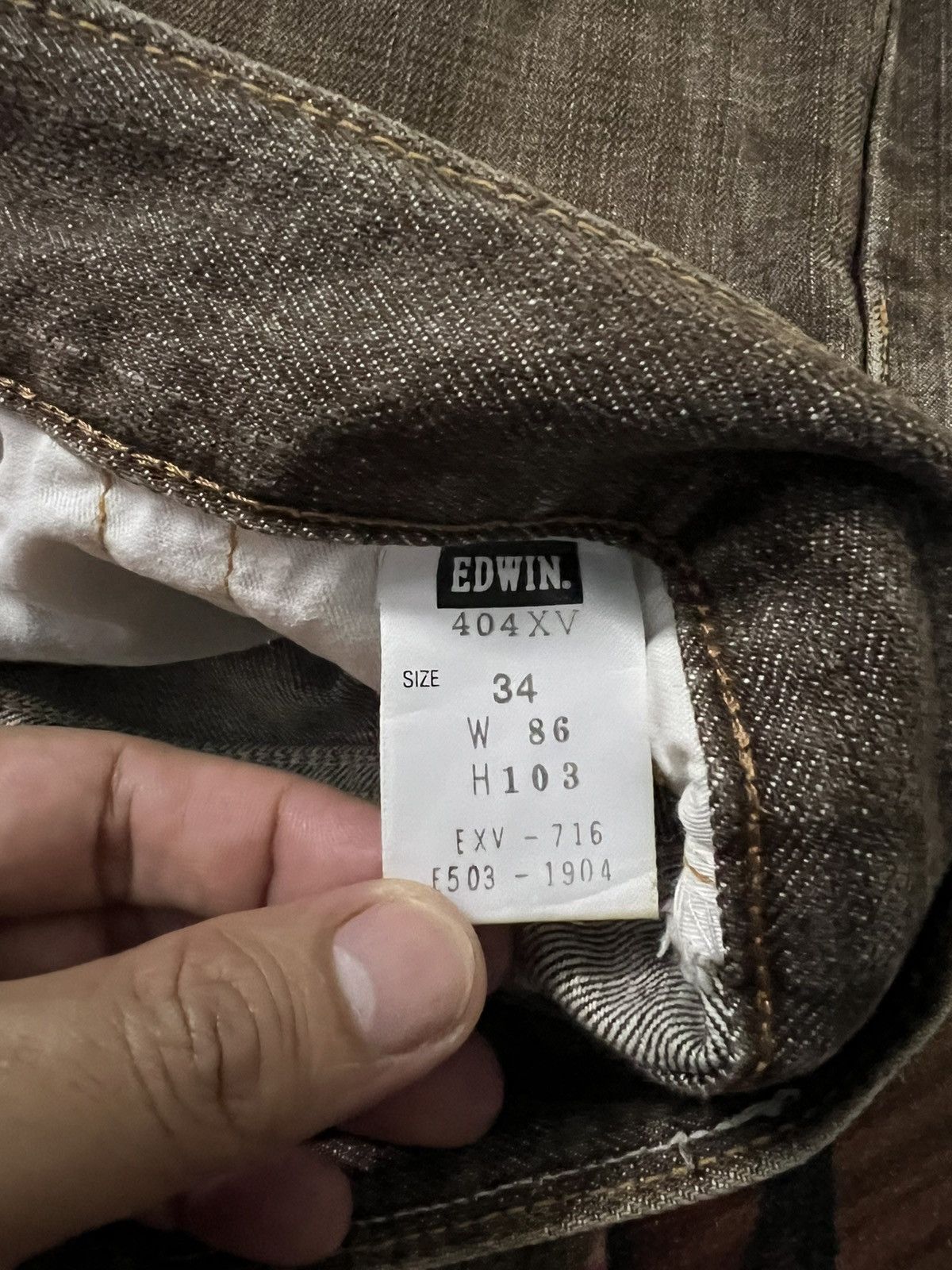 Japanese Brand 💥FLARE💥VTG EDWIN EXCLUSIVE VINTAGE BROWN JEANS Size US 35 - 16 Thumbnail