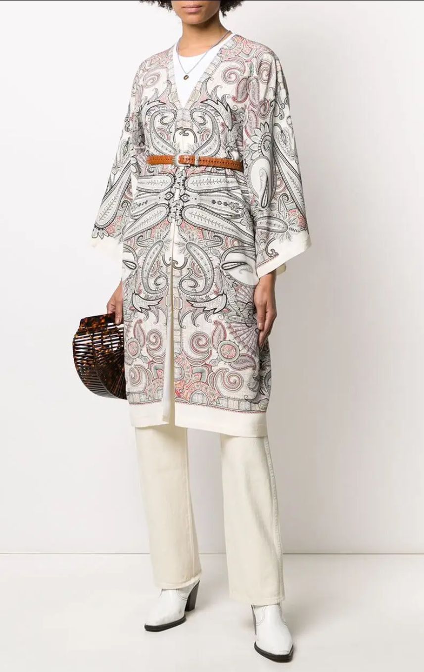 Etro ETRO Silk Paisley Print Kaftan Kimono Size ONE SIZE - 1 Thumbnail