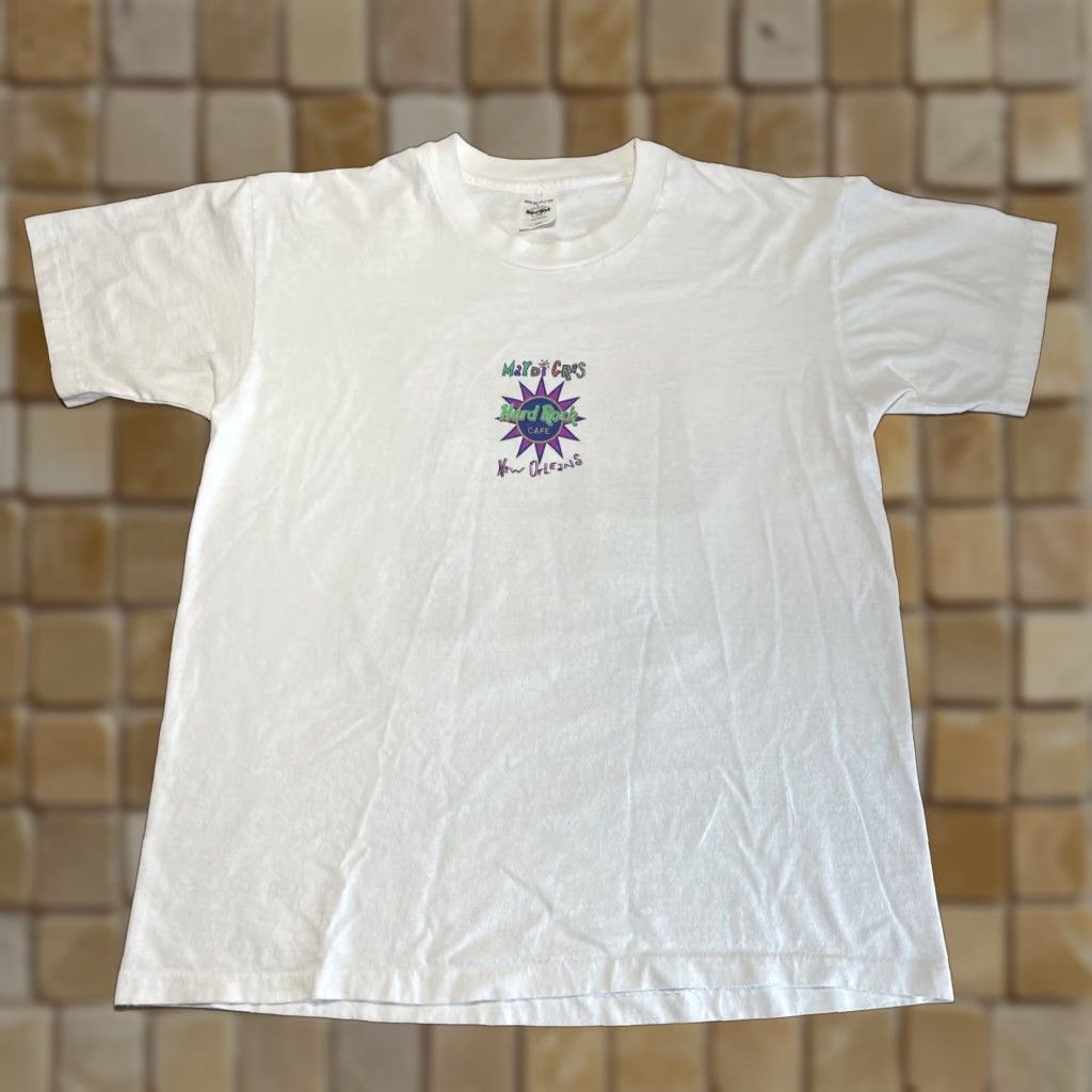 Hard Rock Cafe VINTAGE Hard Rock Cafe Mardi Gras T-Shirt Large White Mens Size US L / EU 52-54 / 3 - 1 Thumbnail