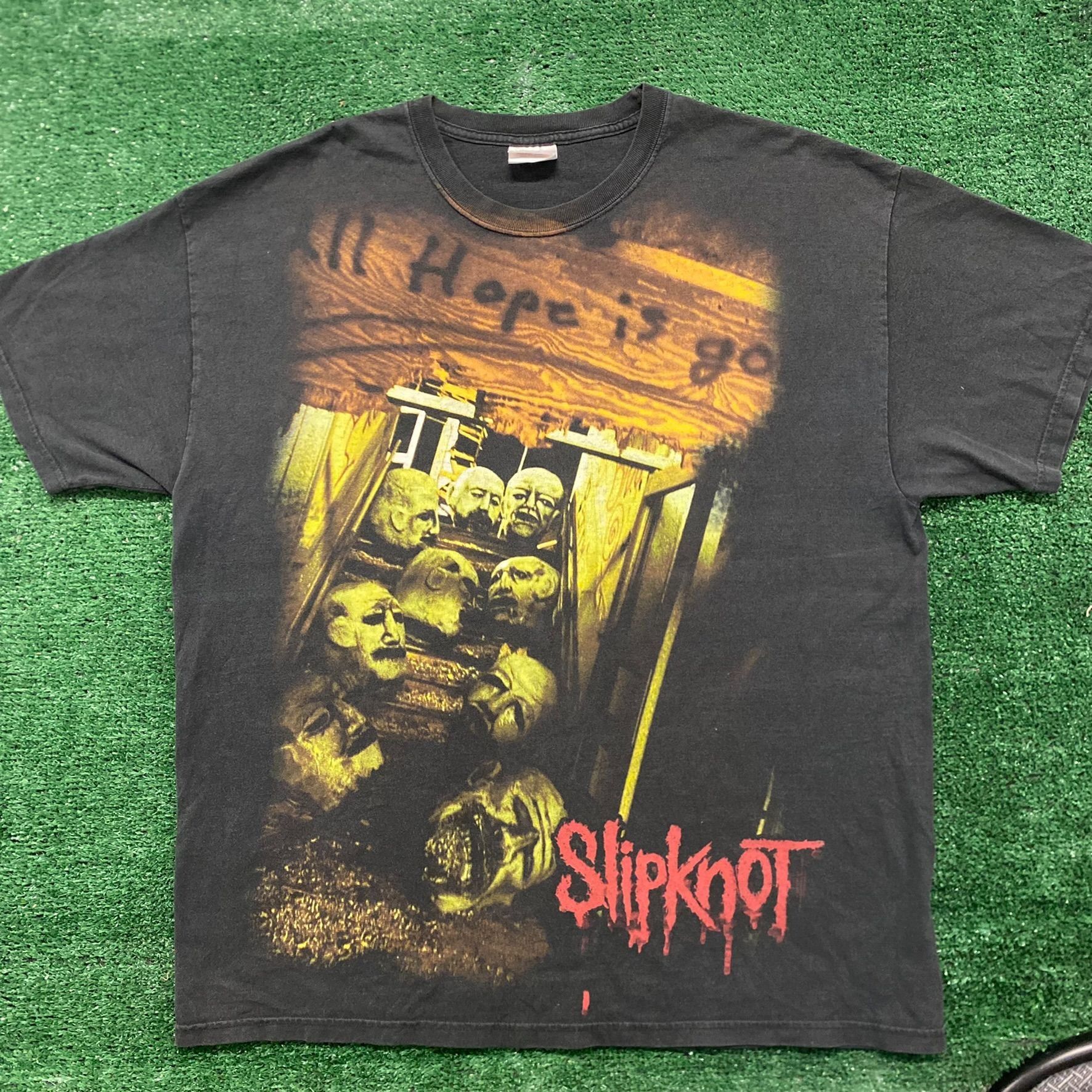 image of Band Tees x Slipknot Vintage Y2K Slipknot All Hope Is Gone Metal Band T-Shirt in Black (Size XL)