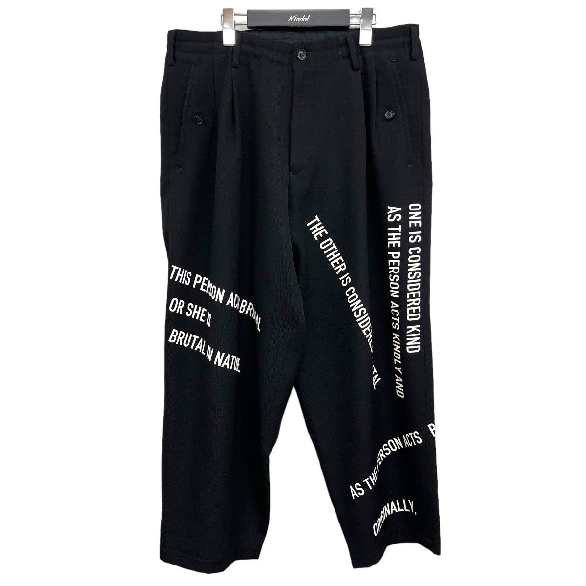 YOHJI YAMAMOTO pour homme 2021AW 2 tuck message pants