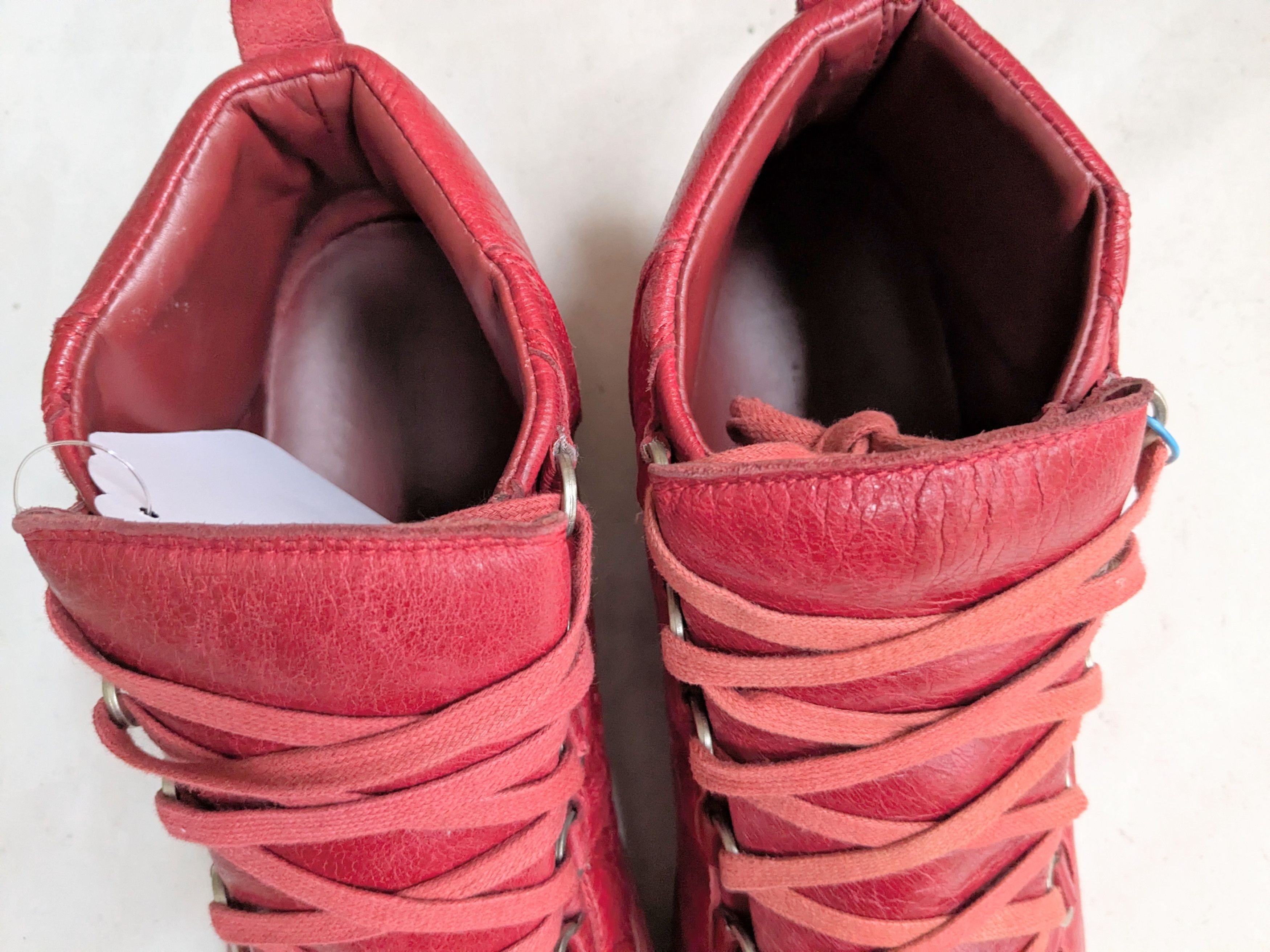 Balenciaga Balenciaga Arena Red 11 Leather High Tops Size US 11 / EU 44 - 14 Thumbnail