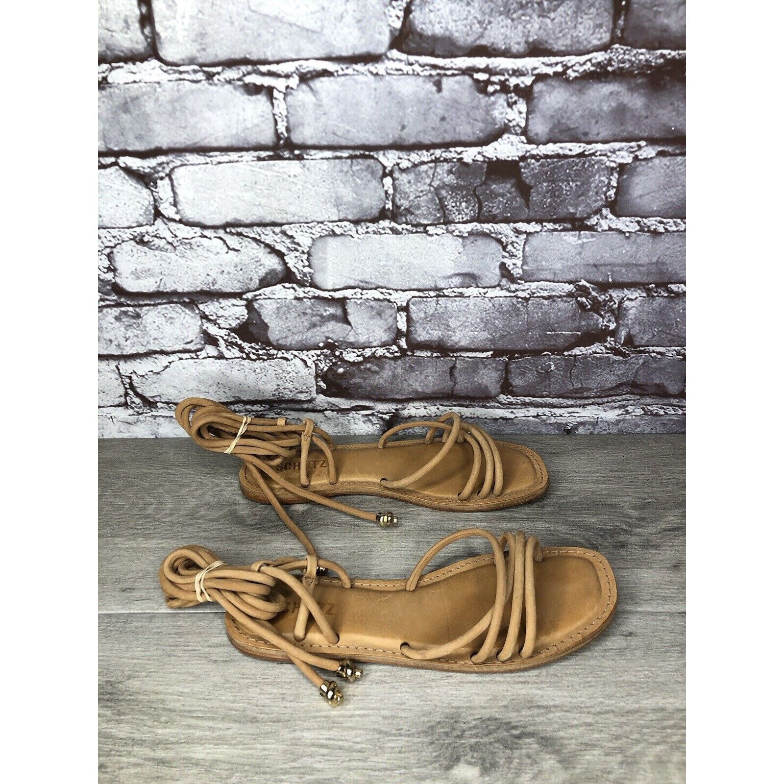 Other SCHUTZ Magdalena Nude Caramel Nubuck Boho Ankle Lace Sandals Size US 7 / IT 37 - 12 Thumbnail