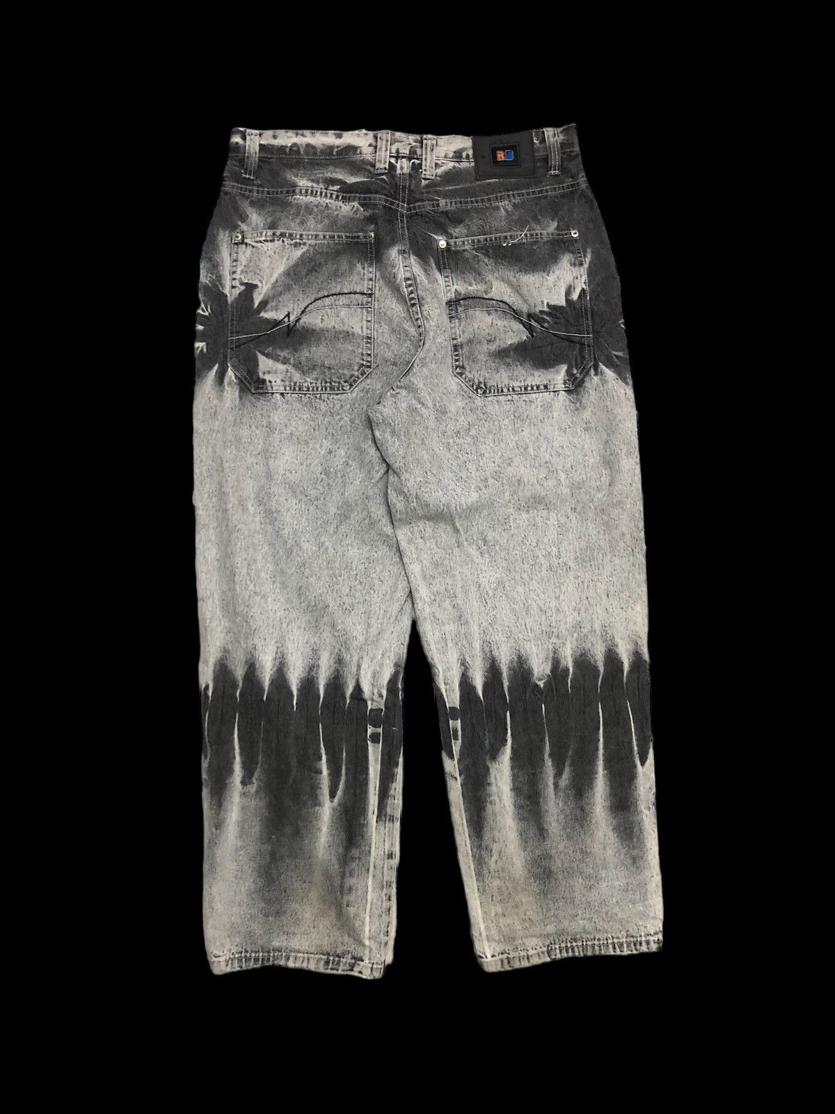 Hypebeast BLEACHED BAGGY ROYAL BLUE Y2K STYLE DENIM Size US 35 - 2 Thumbnail