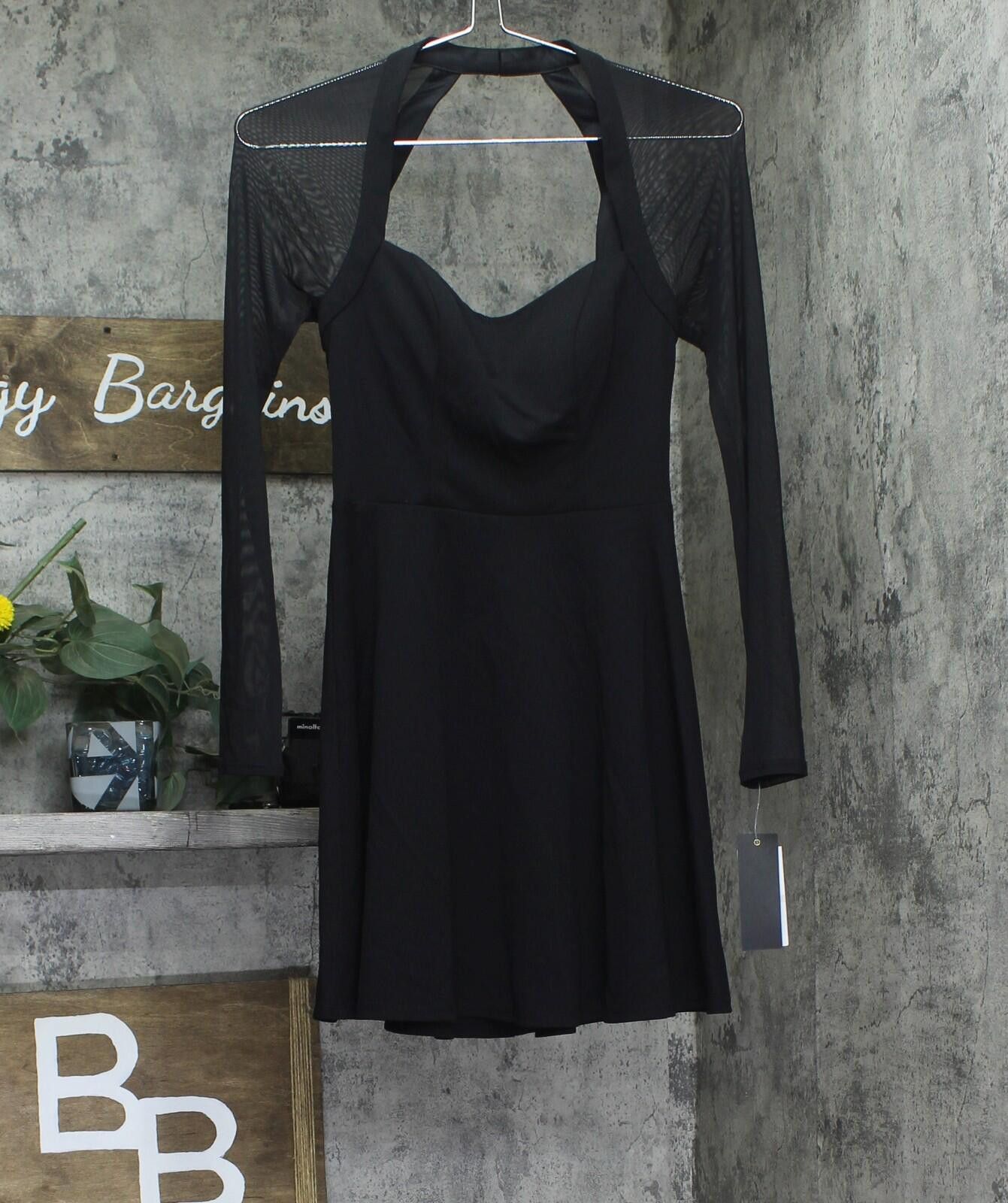Other Nwt City Studio Sleeve Mesh Fit Flare Skater Dress Black 0 Size XS / US 0-2 / IT 36-38 - 1 Thumbnail