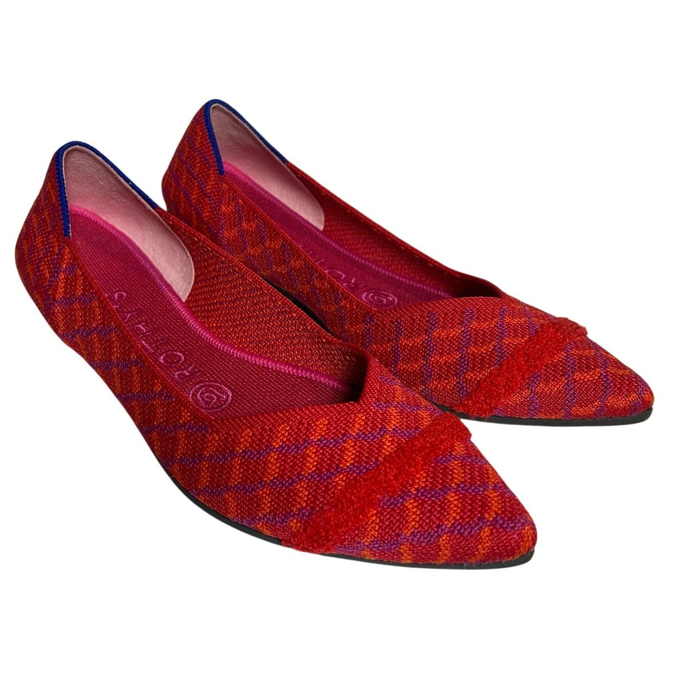 Rothy's Rothys The Point Red Orange Purple Knit Flats W6 Size US 6 / IT 36 - 1 Thumbnail