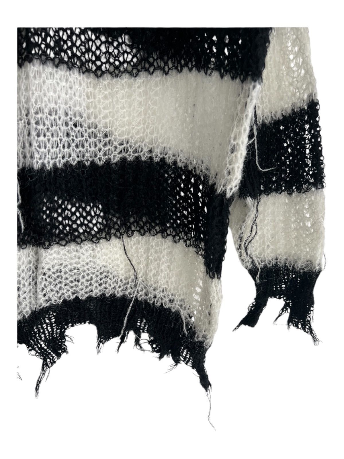 KMRii Vintage Kurt Cobain Distressed Striped Mohair Knit Sweater Size US L / EU 52-54 / 3 - 5 Thumbnail