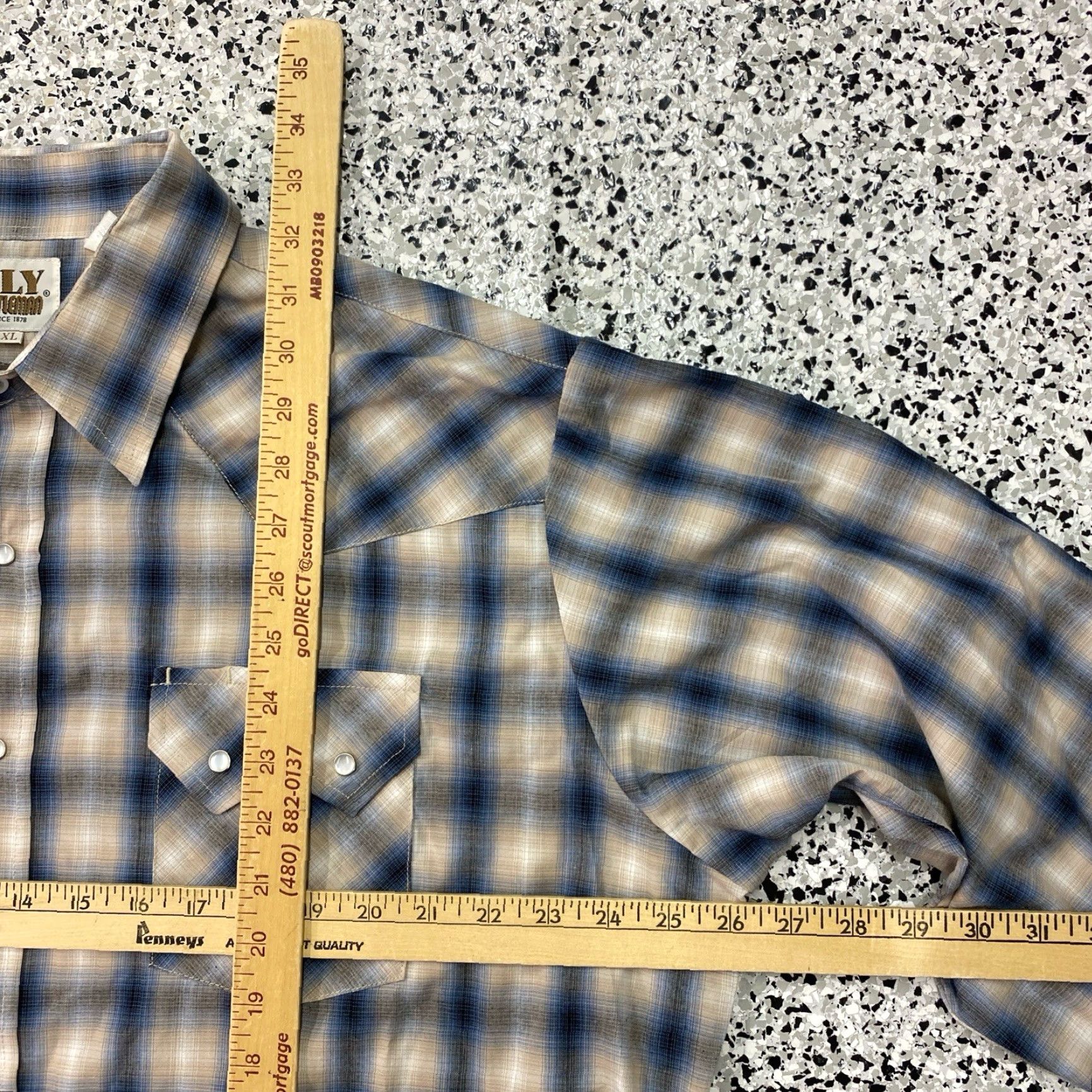 Vintage VINTAGE Ely Plains Madras Plaid Pearl Snap Shirt XL Saw tooth Pockets Size US XL / EU 56 / 4 - 3 Thumbnail