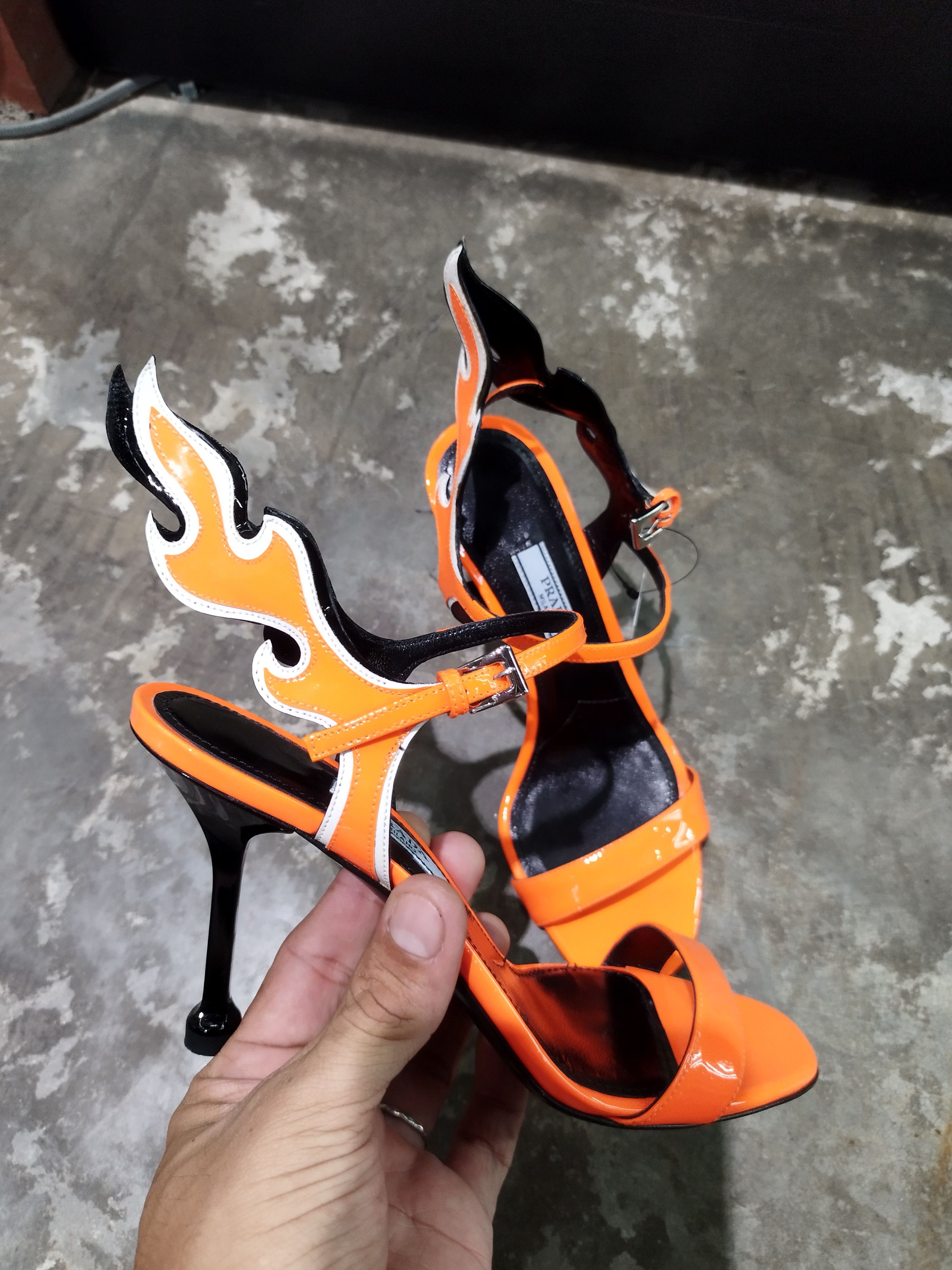 Prada orange best sale flame heels