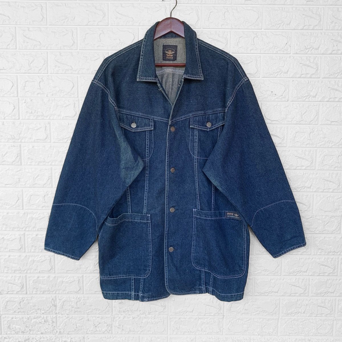 Japanese Brand FITTZ SATISFACTION JAPAN DENIM CHORE JACKET Size US XL / EU 56 / 4 - 3 Thumbnail