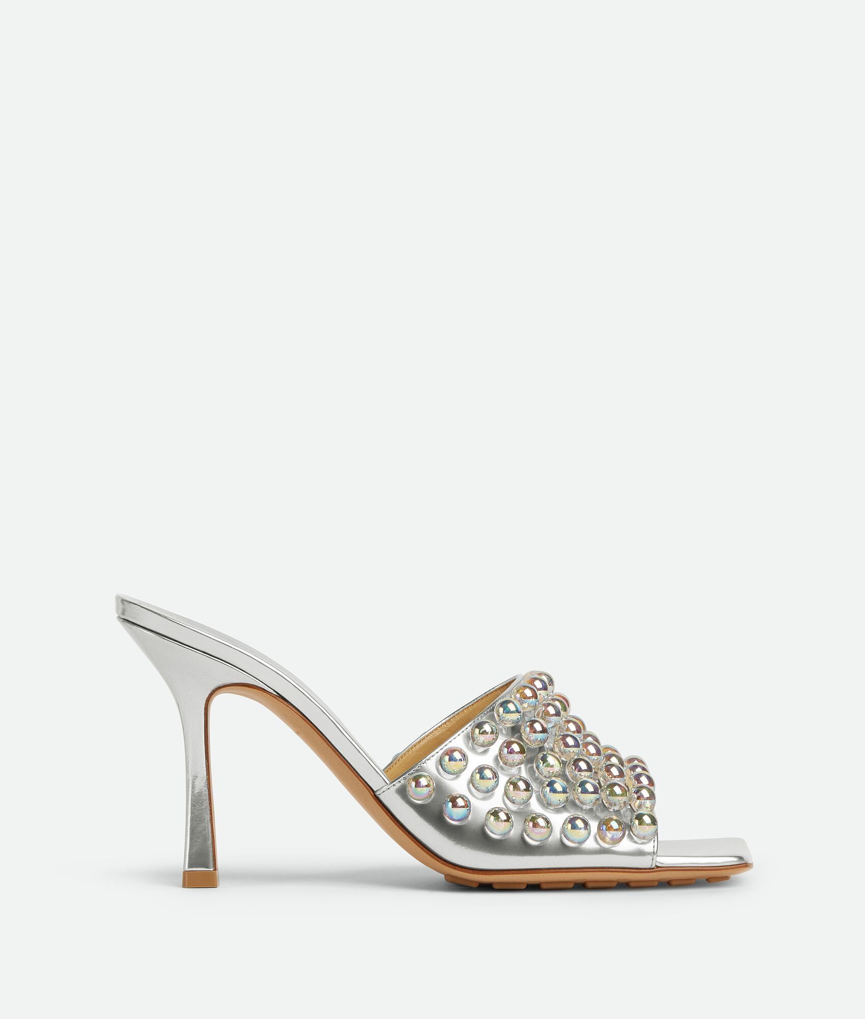 Bottega Veneta o1n1vont0126 Stretch Mule in Silver Size US 11 / IT 41 - 1 Thumbnail