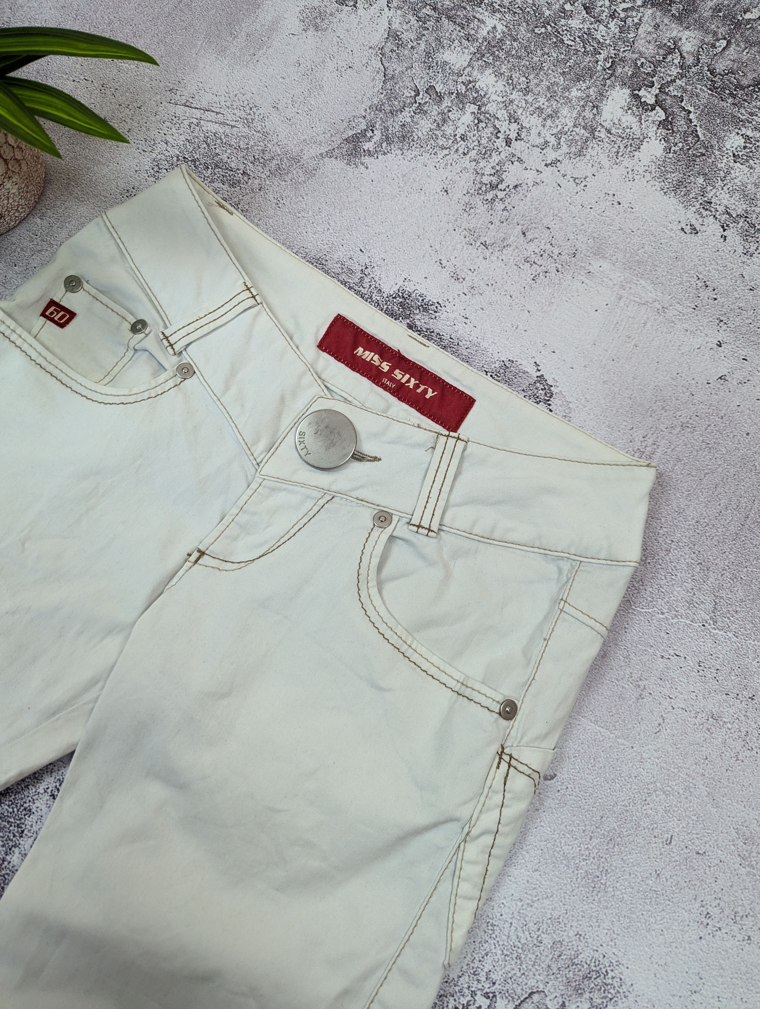 Miss Sixty Miss Sixty Y2K White Avant Garde Jeans W30 L33 Size 30" / US 8 / IT 44 - 5 Thumbnail