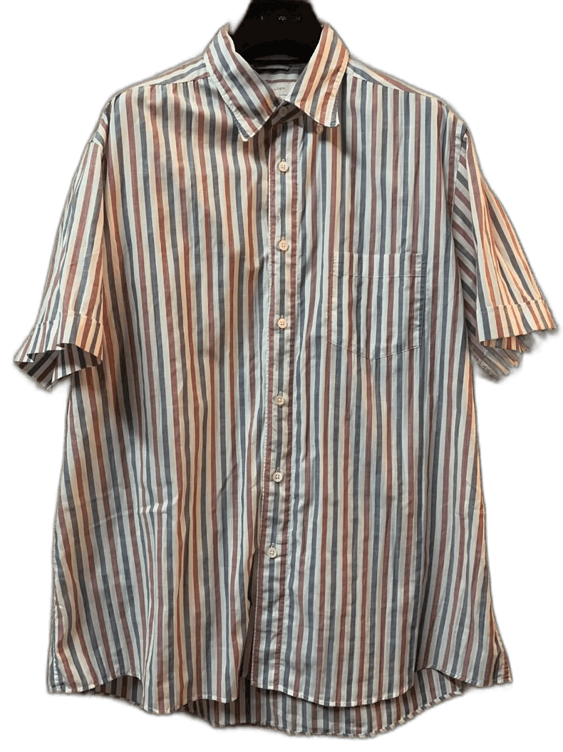 Ermenegildo Zegna Ermenegildo Zegna Striped Short Sleeve Shirt Size US XL / EU 56 / 4 - 1 Thumbnail