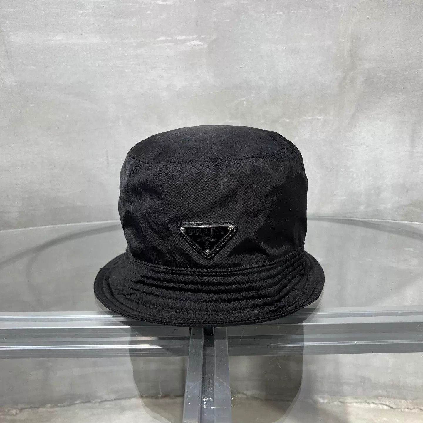 Prada PRADA tri logo men's black nylon fisherman DY7865 M Size ONE SIZE - 1 Thumbnail