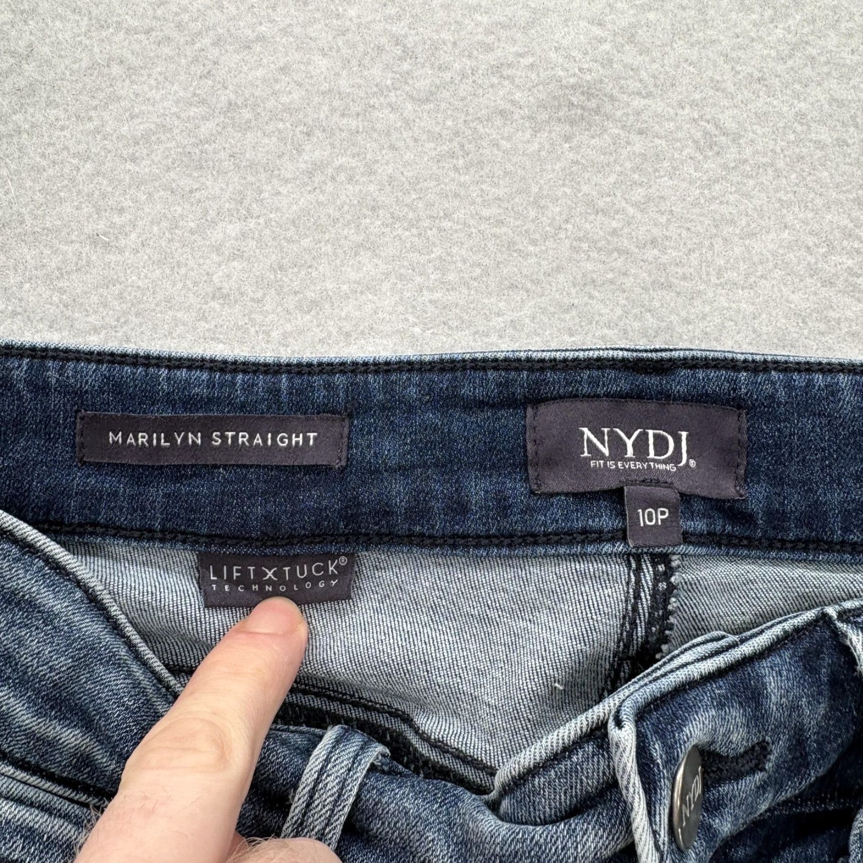 NYDJ NYDJ Jeans Womens 10P Petite Blue Straight High Rise Lift Tuck Stretch Denim Size 32" / US 10 / IT 46 - 4 Thumbnail