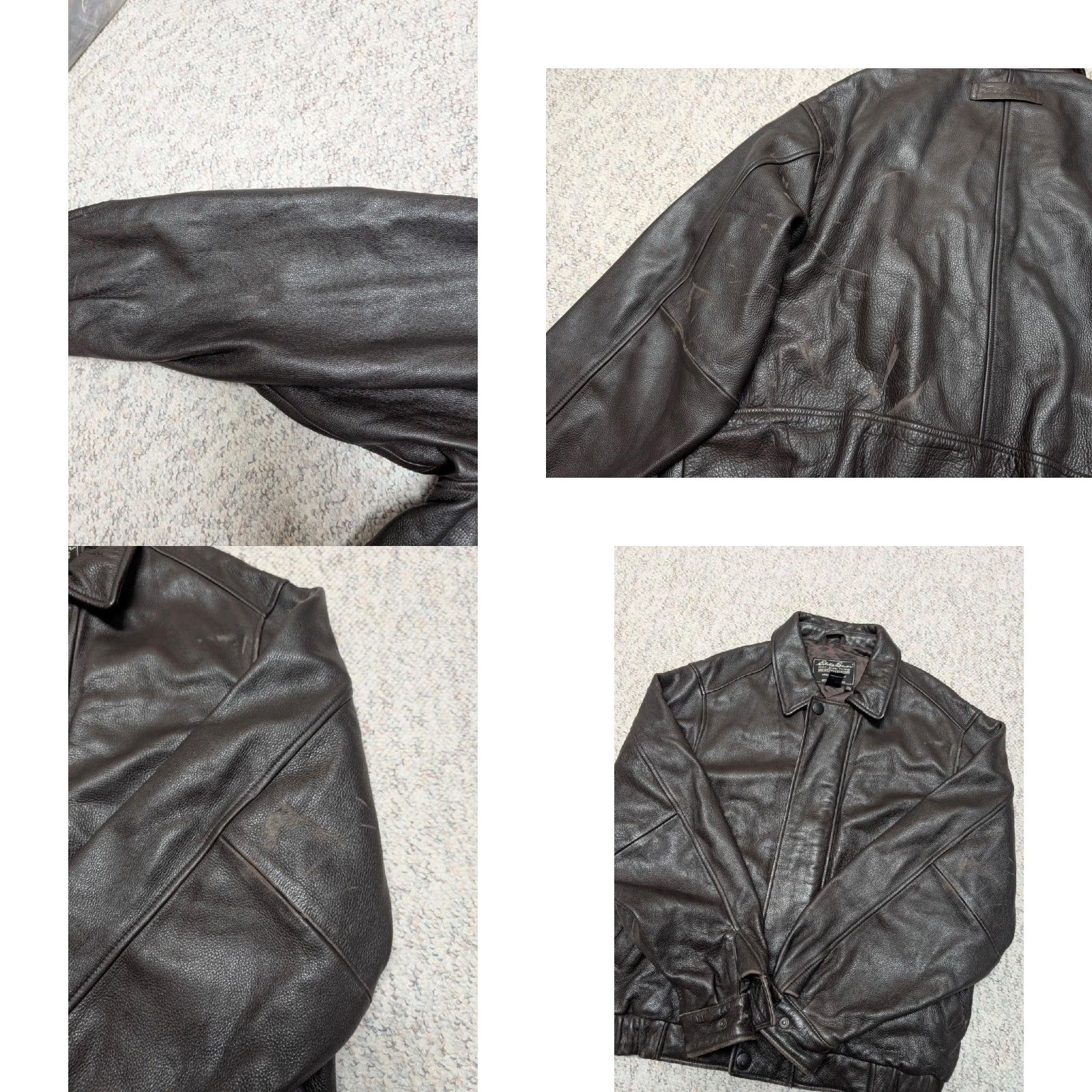 Eddie Bauer VINTAGE Eddie Bauer Leather Jacket Bomber Men M brown 42-44 1990s biker motorcycle casual Size US M / EU 48-50 / 2 - 8 Thumbnail