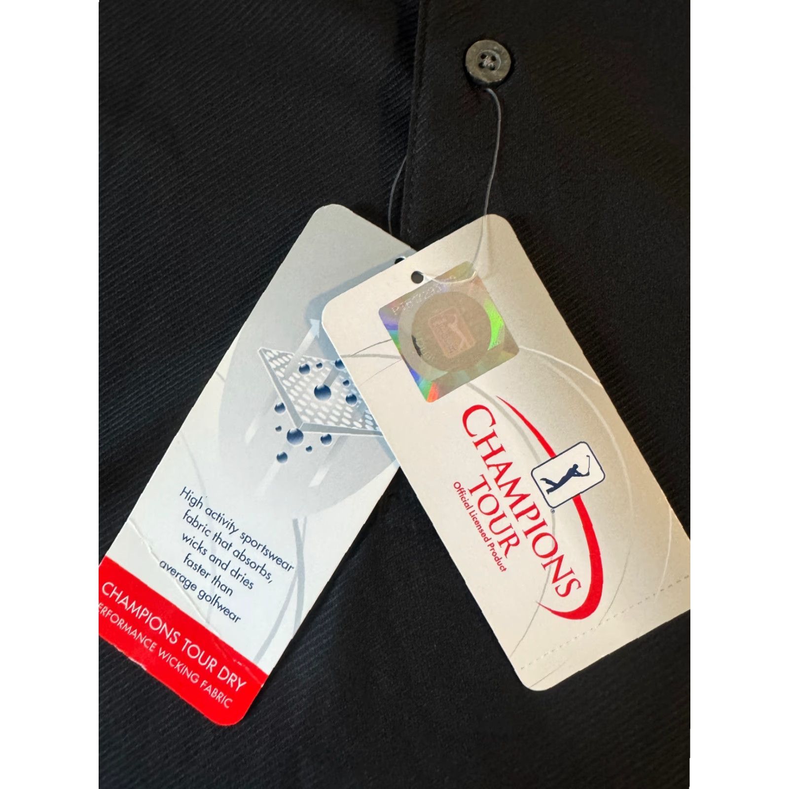 Vintage VINTAGE Champions Tour Polo Shirt XL Black Men's XL Polo Black Golf NWT Size US XL / EU 56 / 4 - 3 Thumbnail