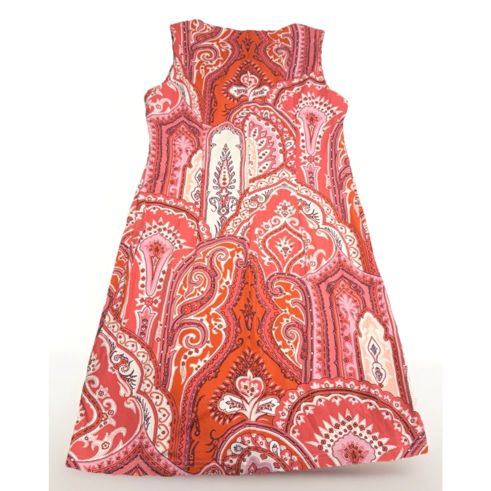 J.McLaughlin J. McLaughlin Dress Women’s M Pink Paisley Sleeveless Knit Pencil Maxi Casual Boho 90s? (Wait) Size M / US 6-8 / IT 42-44 - 5 Thumbnail